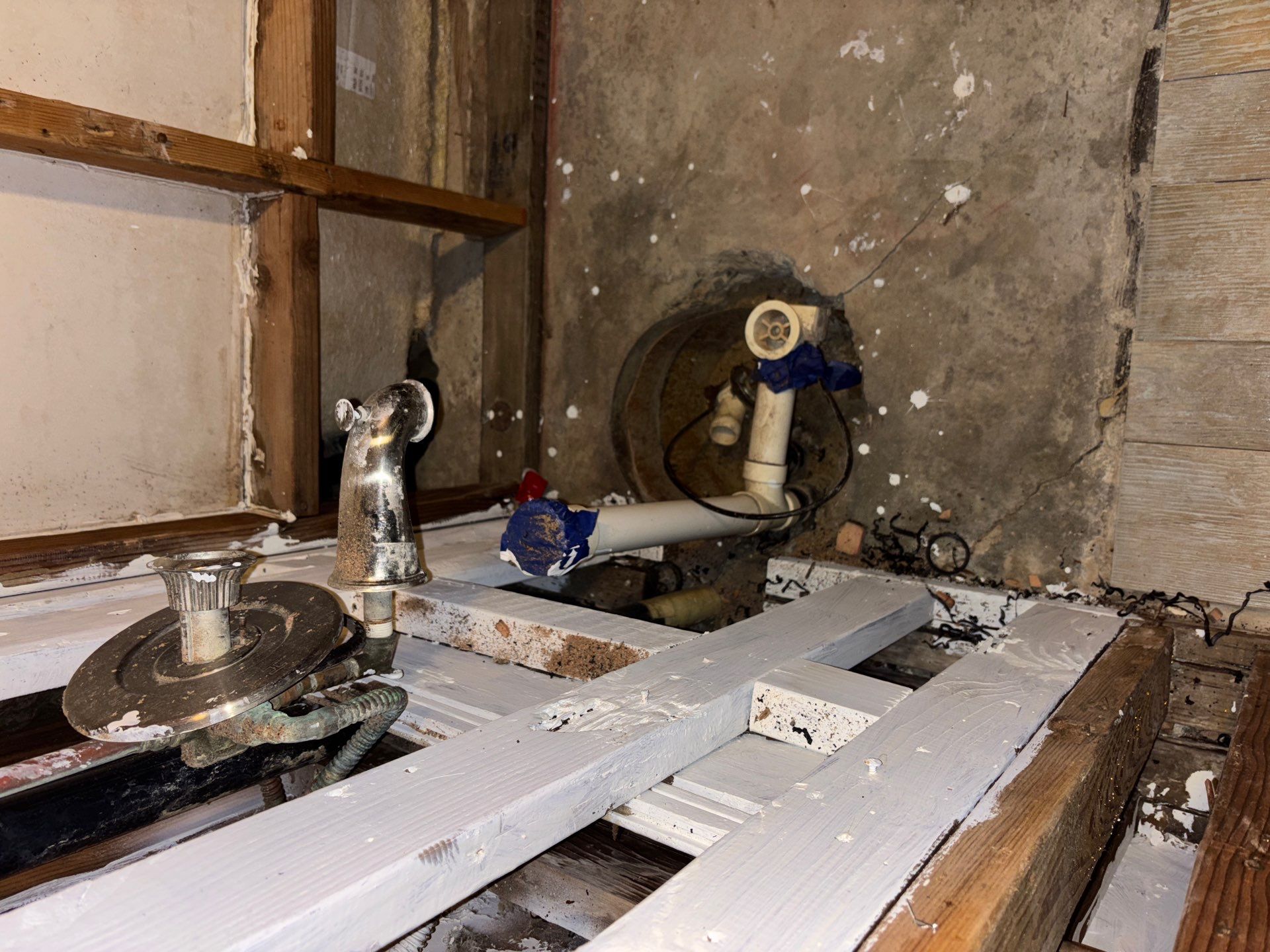 Shower Tub Installation with Underground Plumbing by Us Plumbing 