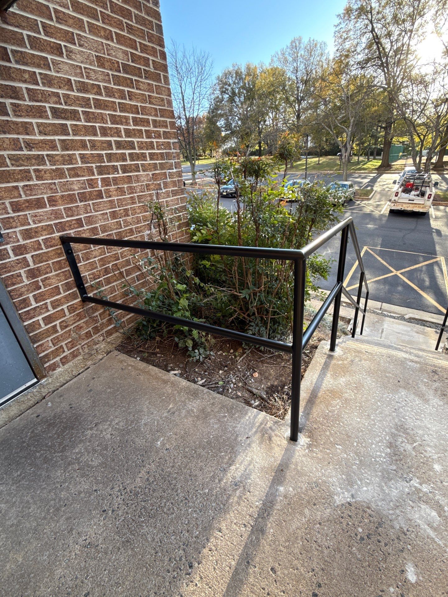Commercial Entrance Pipe Railing Replacement – Falls Church, VA by Capitol Iron Works