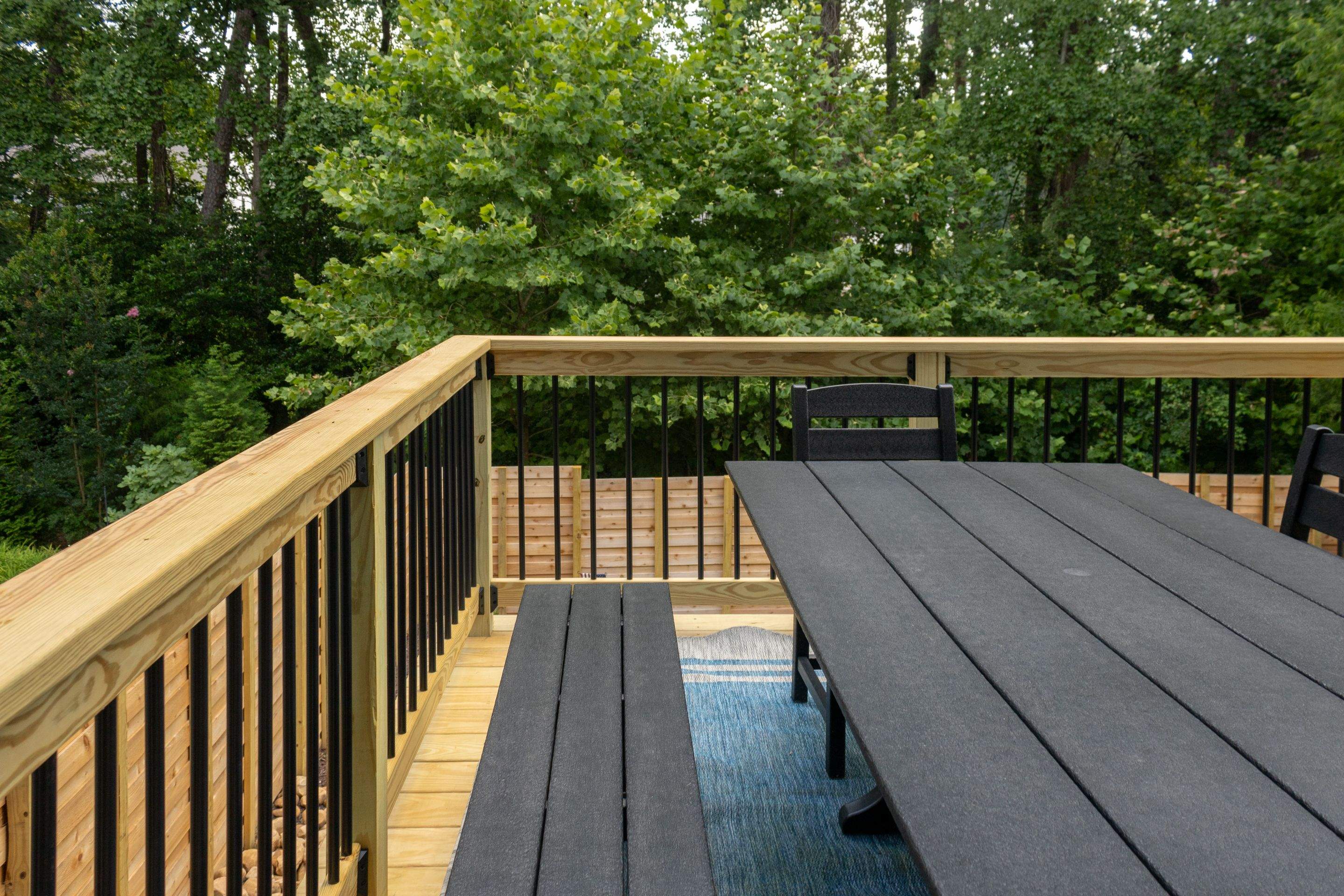 Decatur, GA Multi-Deck Rebuild using Pressure Treated Pine with Trex LED Riser Lights by Nelson Exteriors 