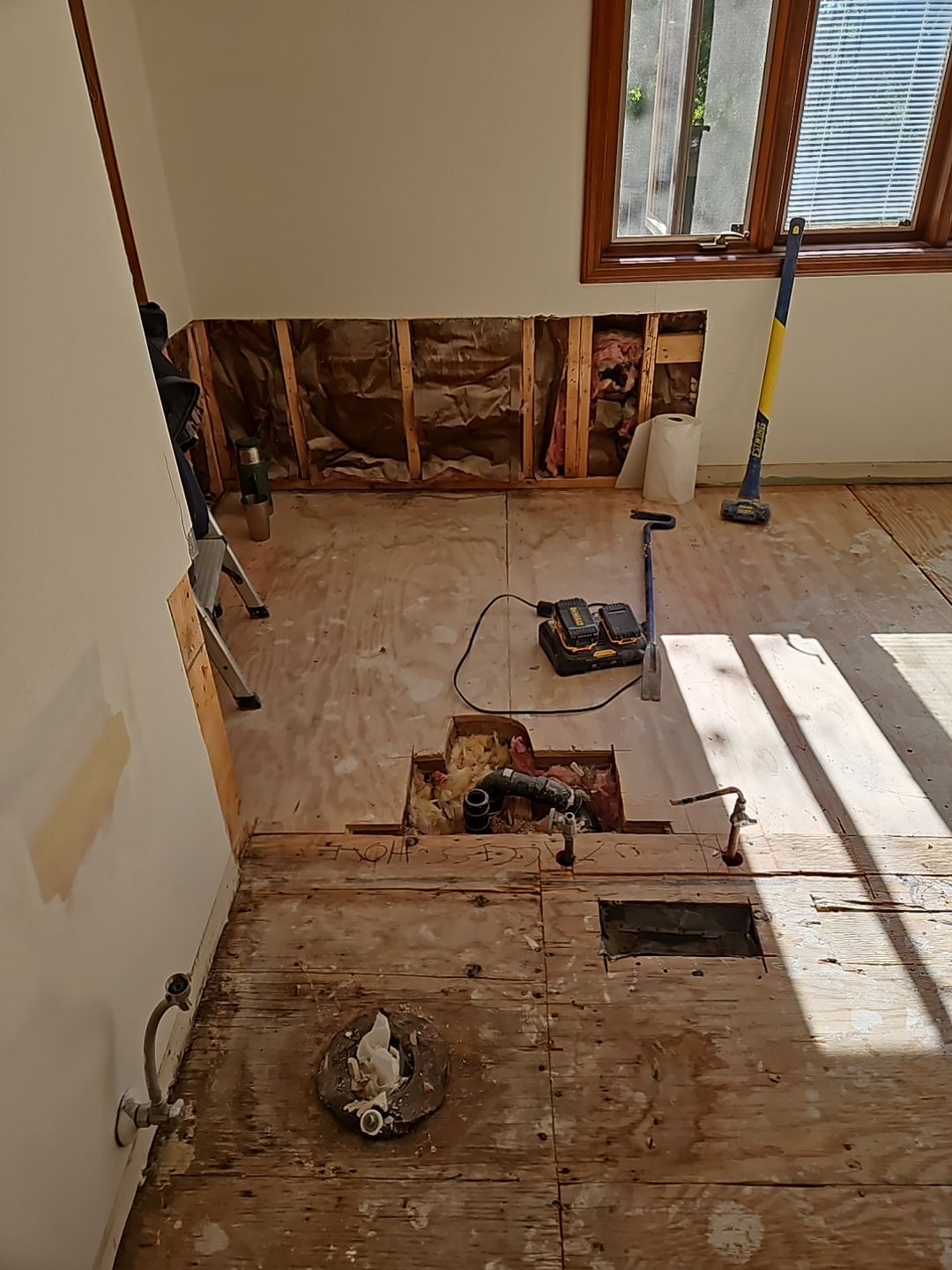 Full Bathroom Remodel, customer painting themselves by The Shower Company