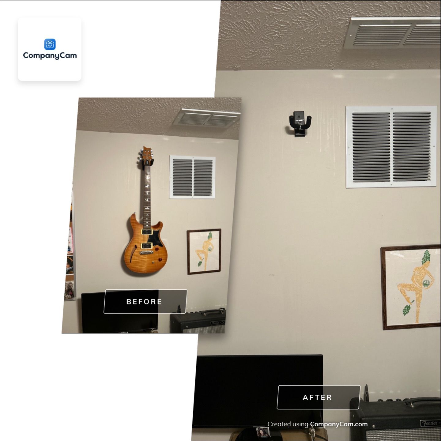 Office Remodel Featuring Acoustic Baffles and Professional Carpet Installation by CompanyCam Sales Demo