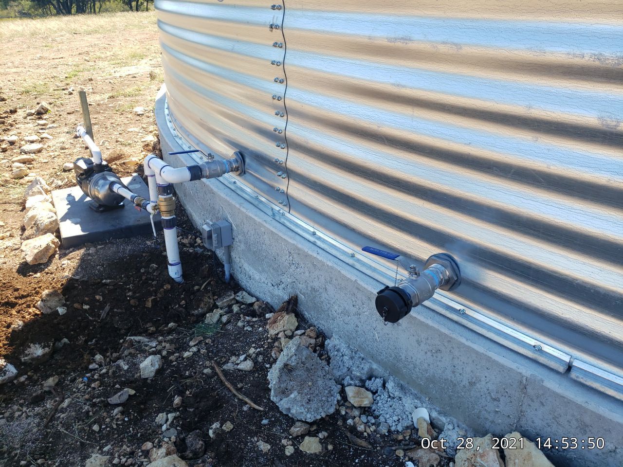 150K Equestrian center with 25K backup tank for potable water. by Hill Country Rain Water