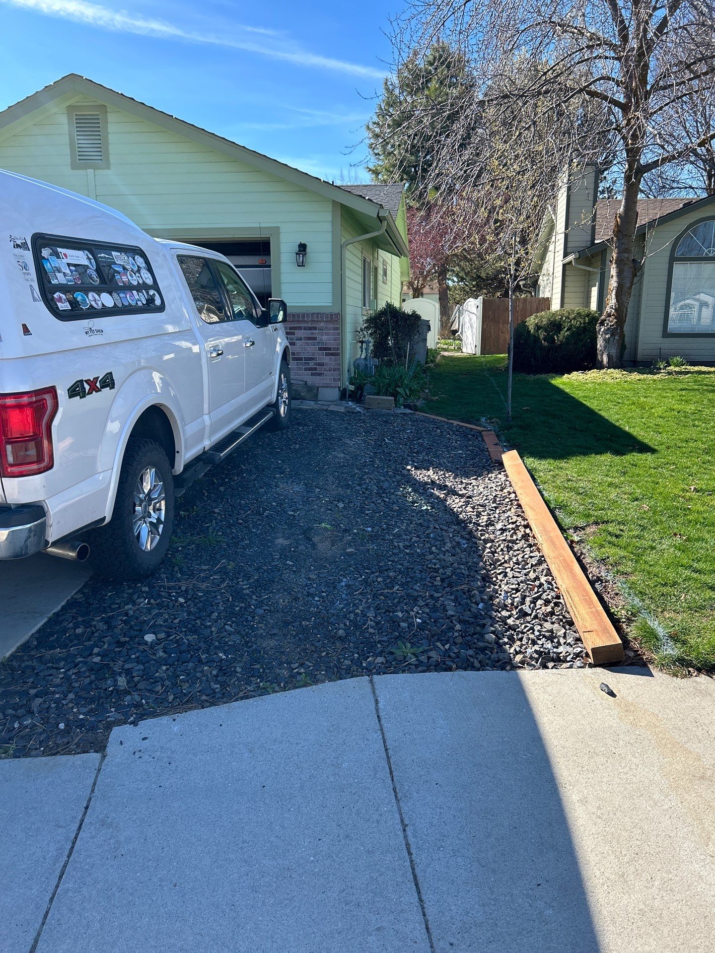 Gravel Walkway into Gorgeous New Concrete by Mr. Mudd Concrete
