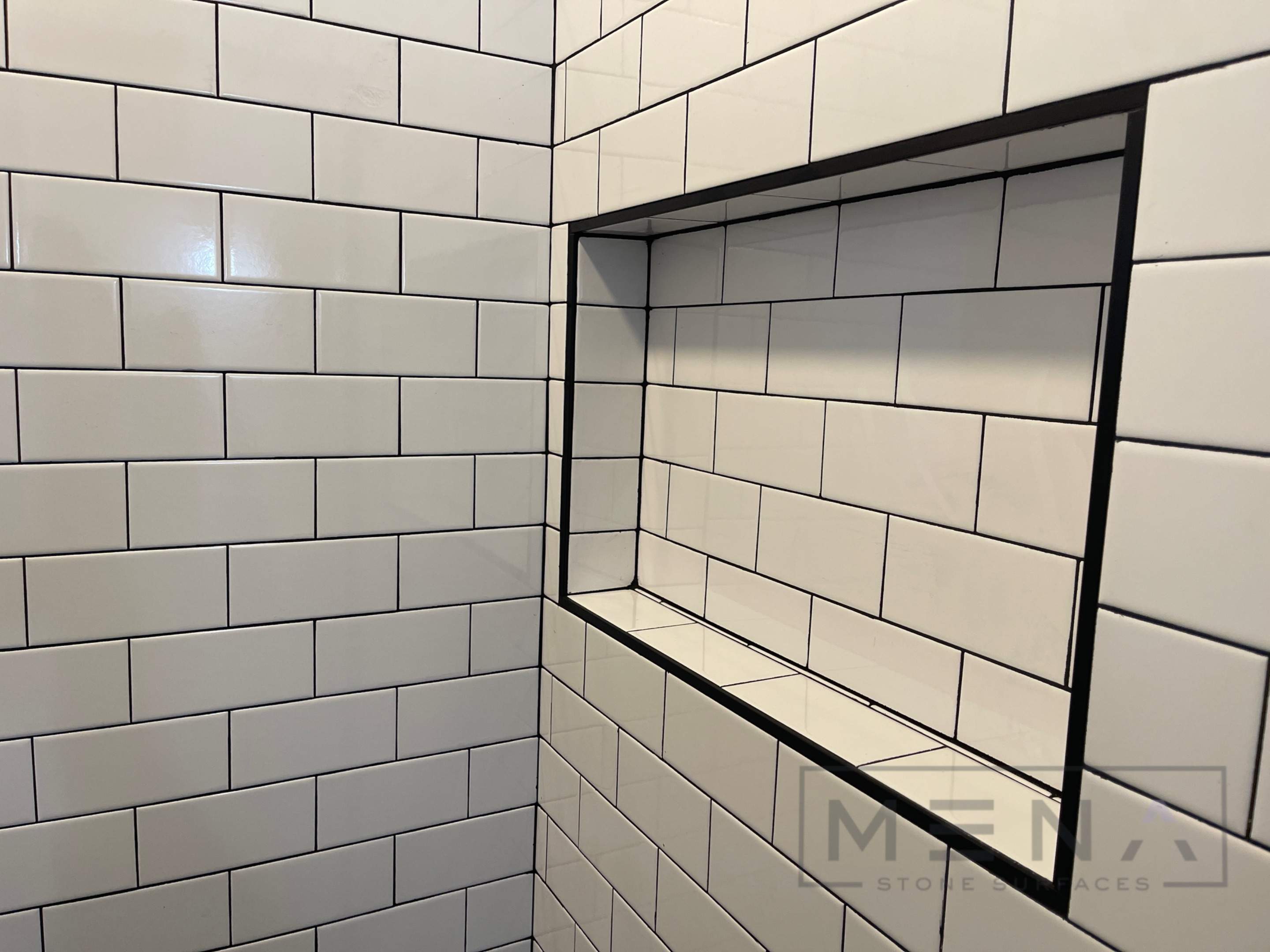 Batrhoom remodel using Custom Cabinets by Mena stone surfaces