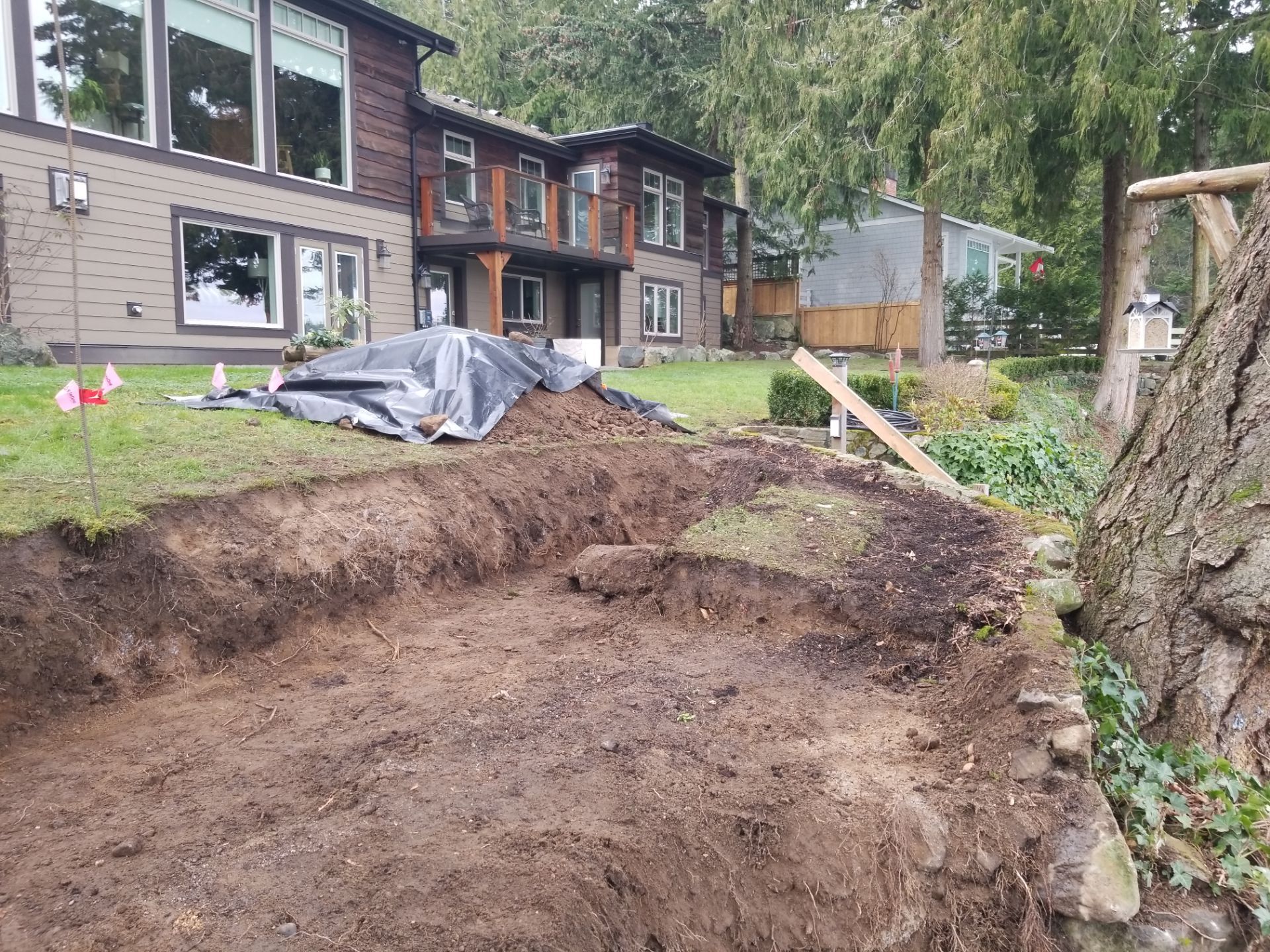 Coastal Landscape Restoration & Retaining Structure - In progress by Habanero Garden and Exterior Care