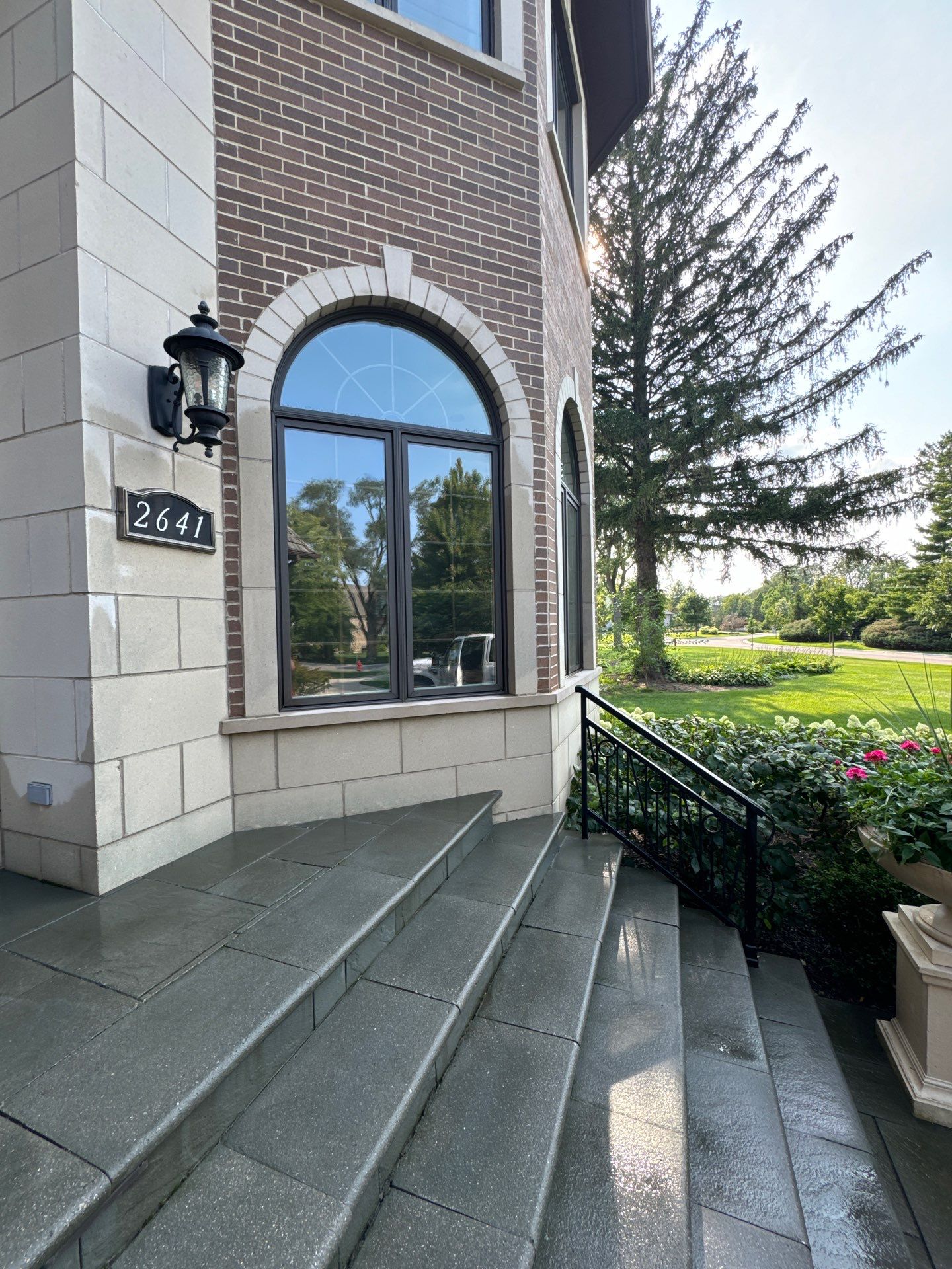 natural stone using Algaecide, soft wash soap by Northern Power Washing LLC.