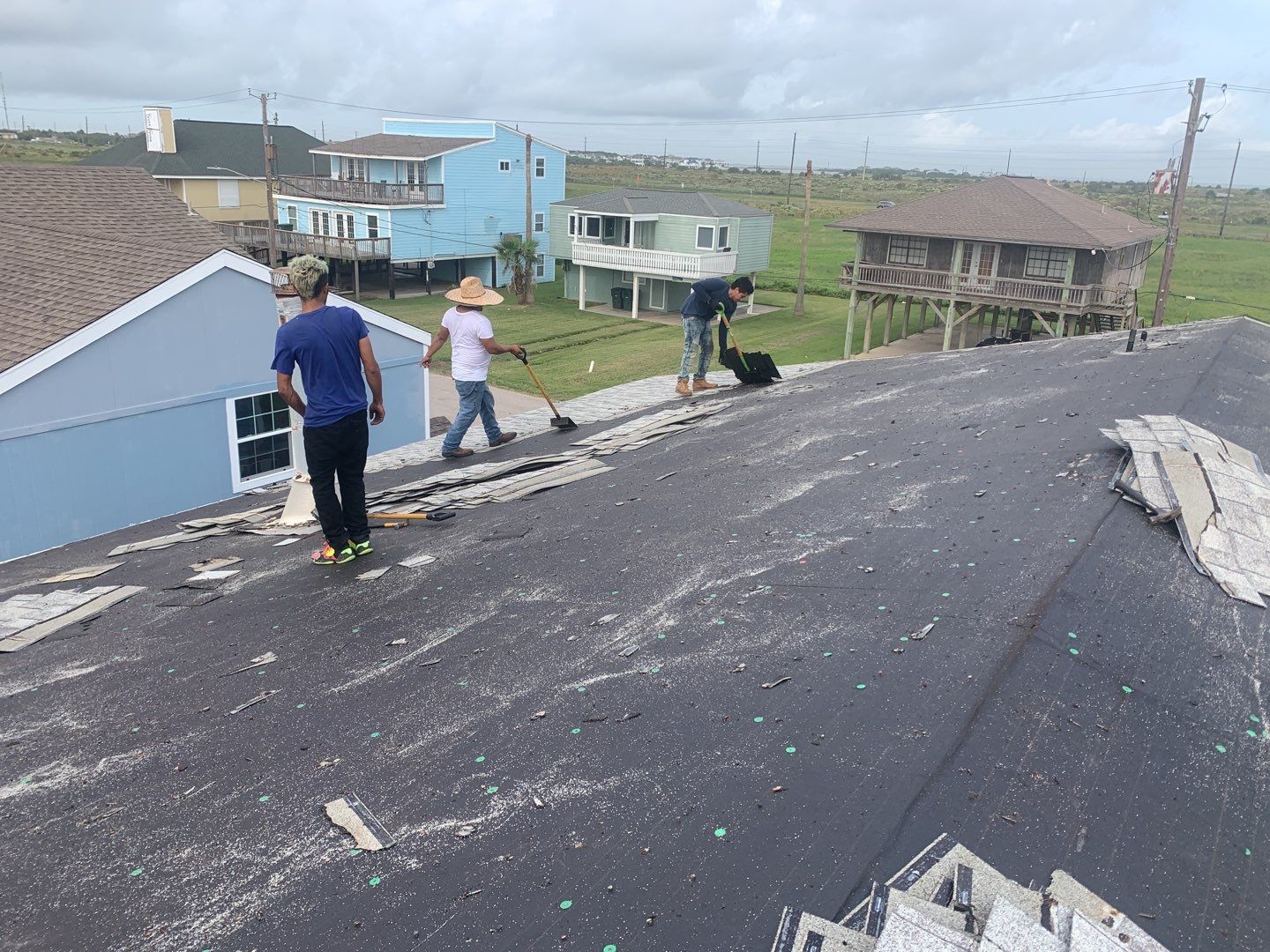 Galveston Waterfront Roof Installation In Progress by Elite Roofing LLC