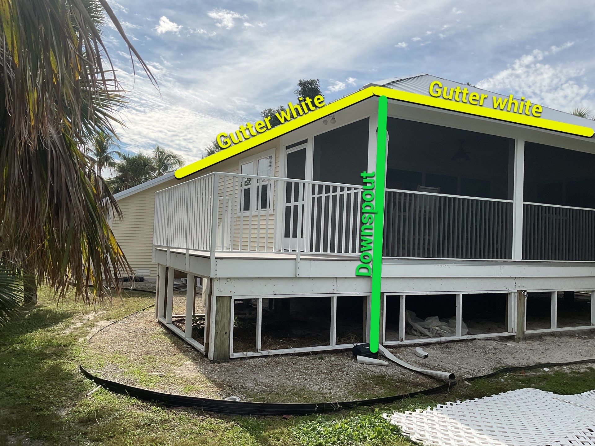 White K-Style Gutters for Beach Homes in Sanibel FL by Gutter Professors
