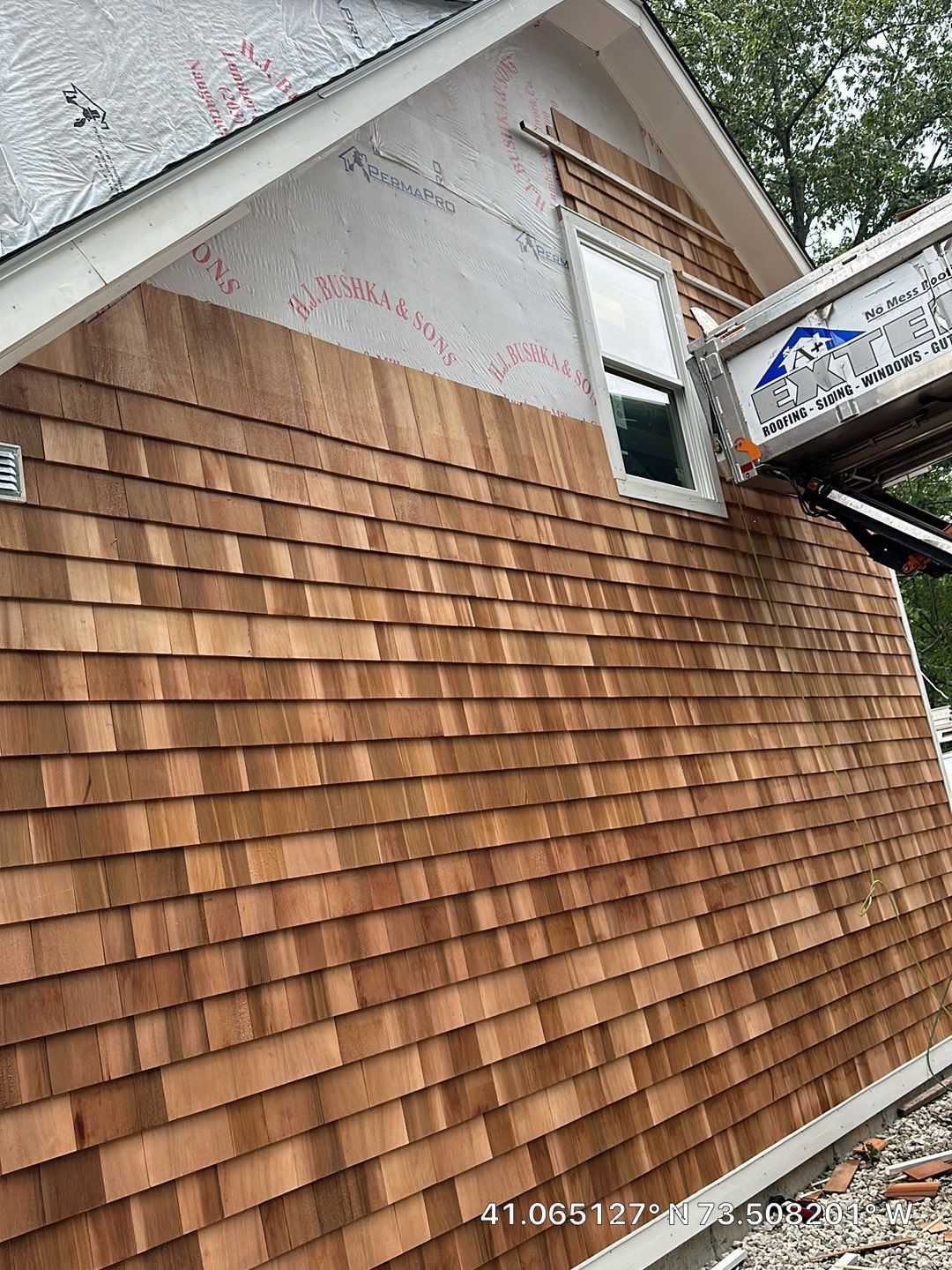 Siding Installation using Wood Shake by A Plus Exterior