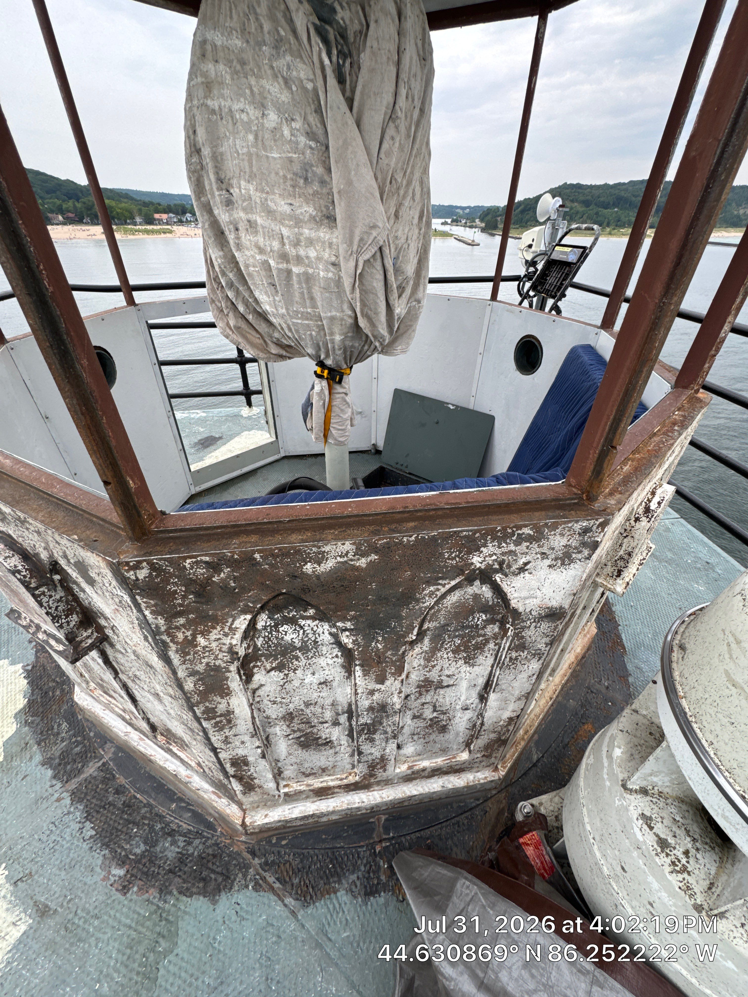 Historical Restoration and Coating of Frankfort North Breakwater Lighthouse by Finkle Preservation & Construction 