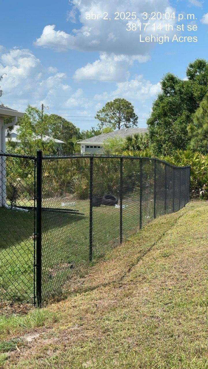 Black Chain Link Fence Installation for Lehigh Acres Property Perimeter by True Fence LLC