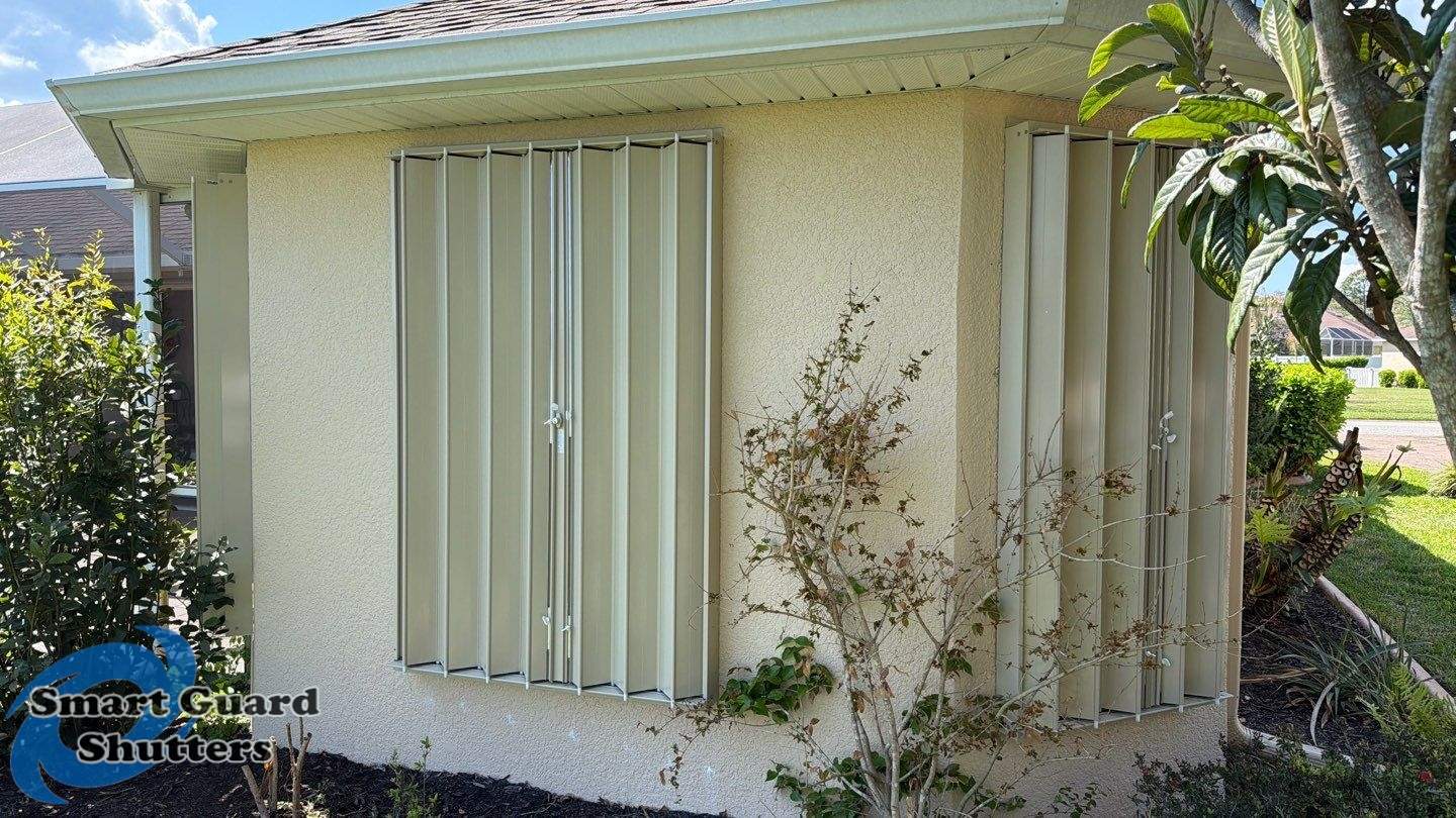 Accordions in Beige by Smart Guard Shutters