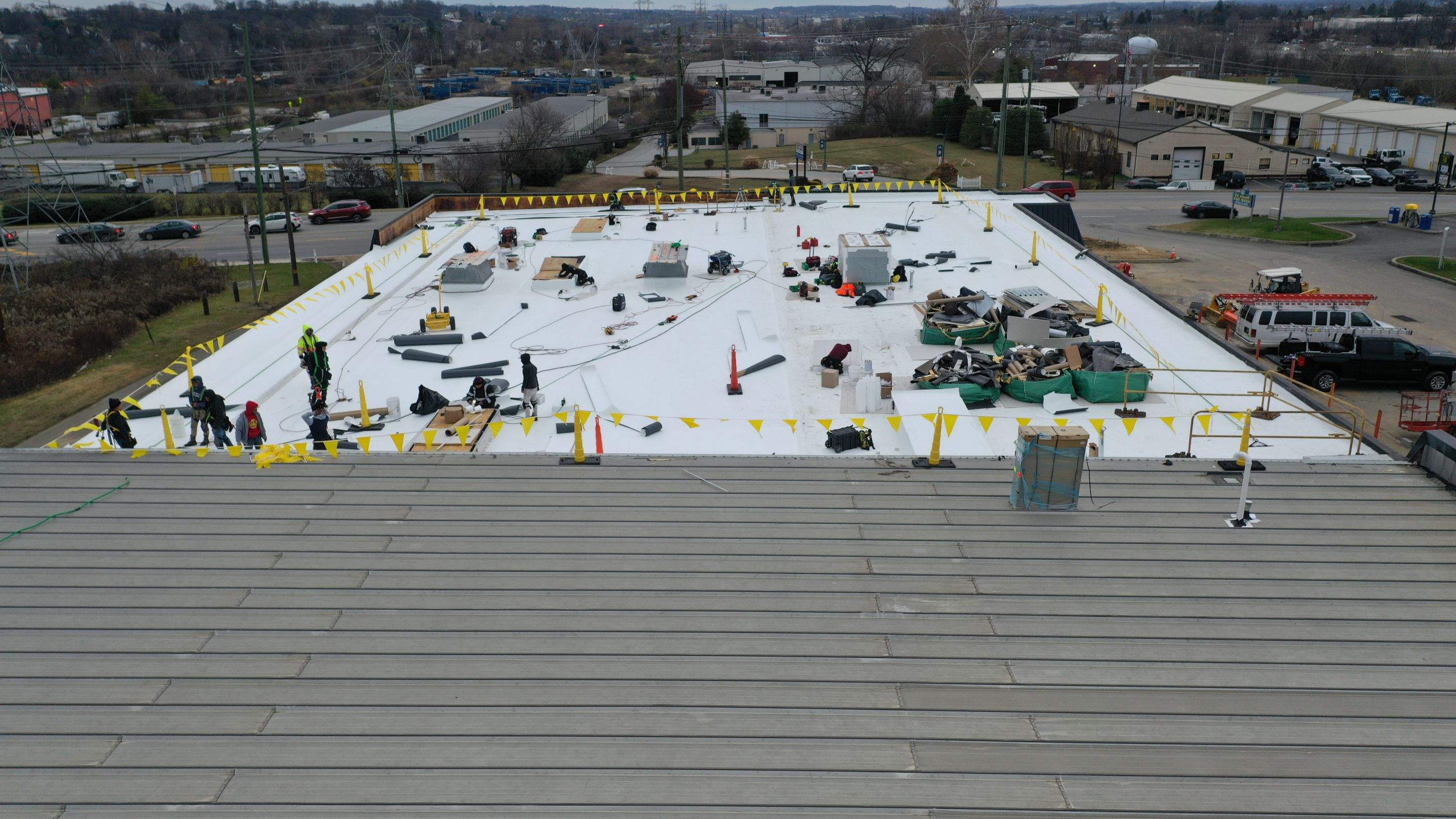 Commercial Roofing Installation using GAF TPO by All Site Roofing