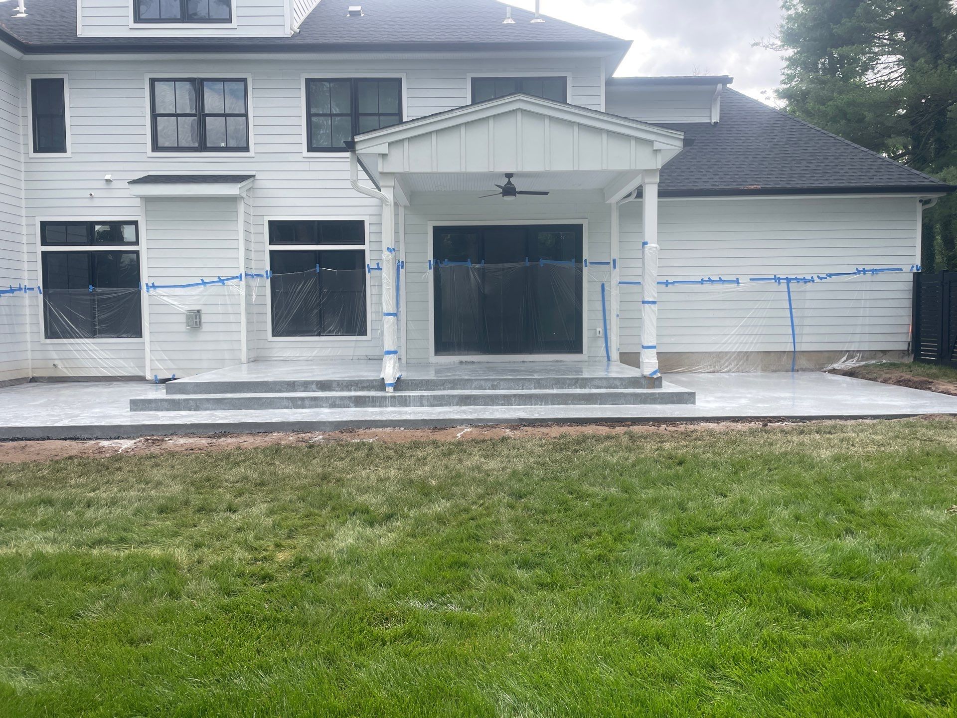 Modern Etched Concrete Back Patio in Princeton NJ by Architectural Concrete Design