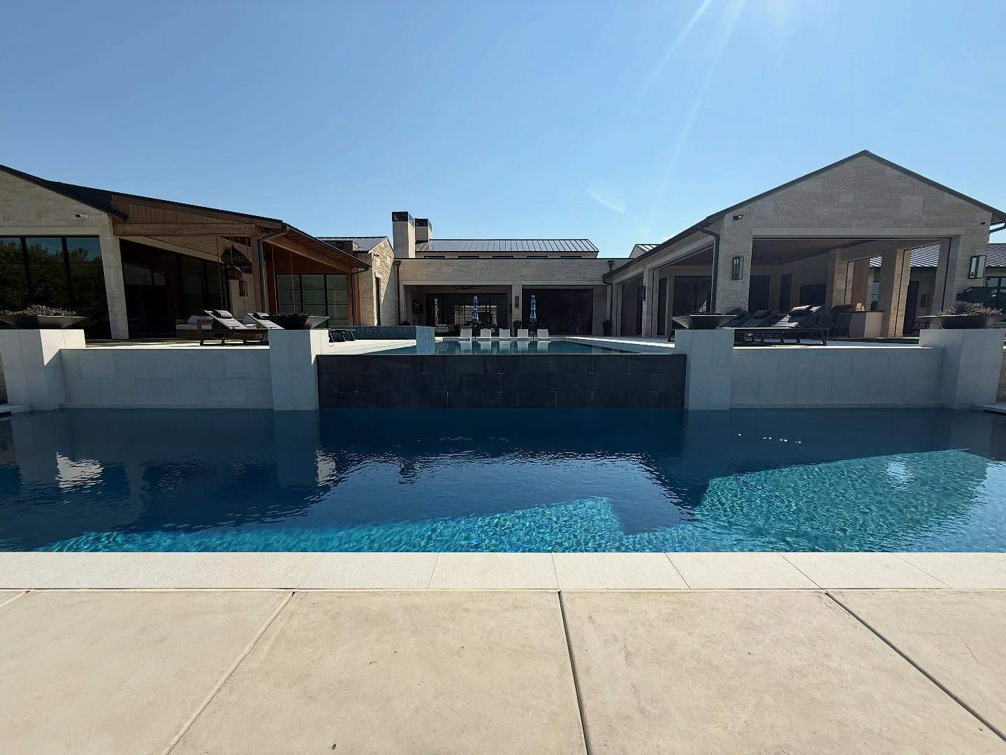 Jumbo Double Pool with Negative Edge by Pinnacle Pools and Spas - DFW