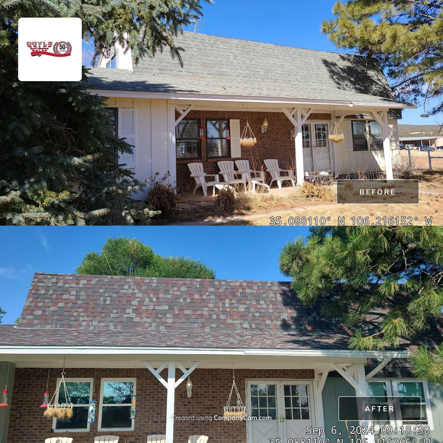 Architectural Shingle Roof Replacement with gutters and downspouts for Edgewood Home by Doyle Roof Masters Inc