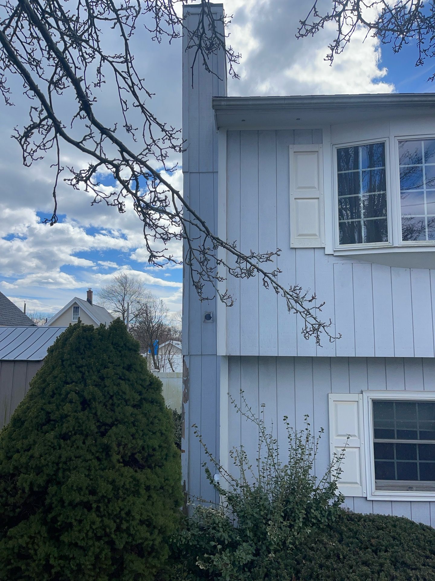 Siding Installation using Certainteed Cedar Impressions Straight Edge Perfection Shingles - D7 - Pacific Blue by A Plus Exterior
