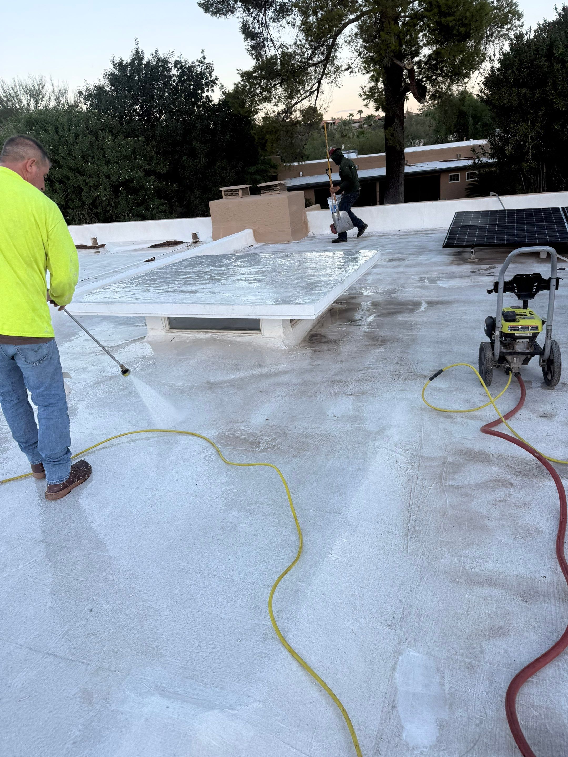 Tucson Residential Low Slope Roof Restoration and Solar Installation by West Coast Roofing AZ