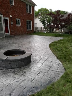 Back Yard Stamped Patio