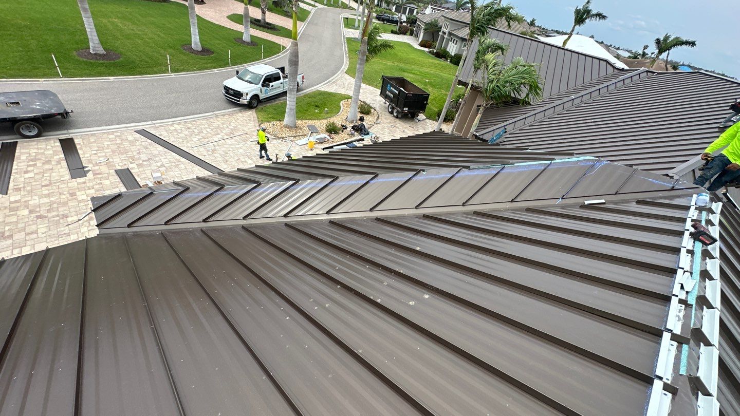 Residential Roofing Installation using Standing Seam Metal Roof in Cape Coral, FL by International Roofing