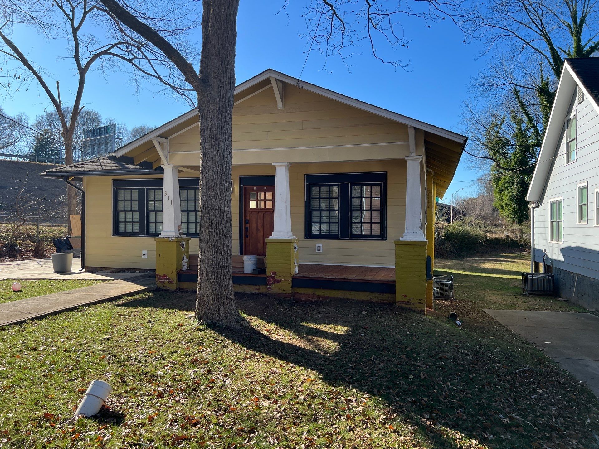 Cedar Tongue & Groove Porch Ceiling Installation Plus James Hardie Siding Replacement by Nelson Exteriors 