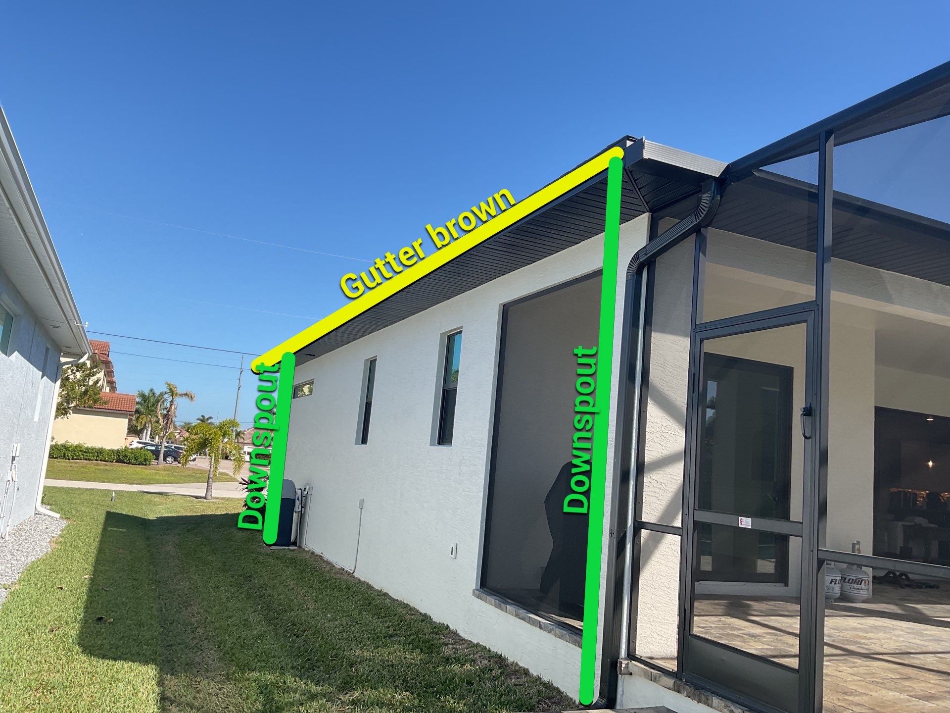 Seamless Gutter Installation using Musket Brown Seamless Gutters in Cape Coral FL by Gutter Professors