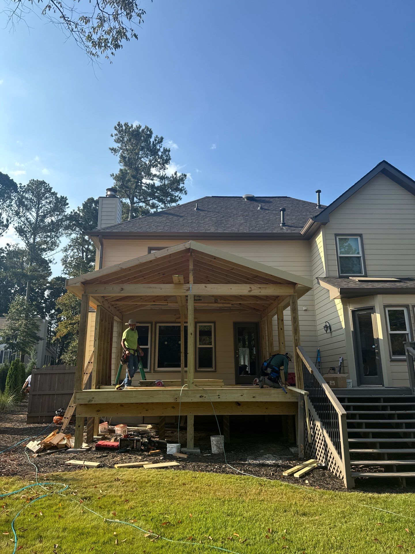 Custom Multi-Level Composite Deck and Screened-In Porch in Marietta by Swift Home Renovations