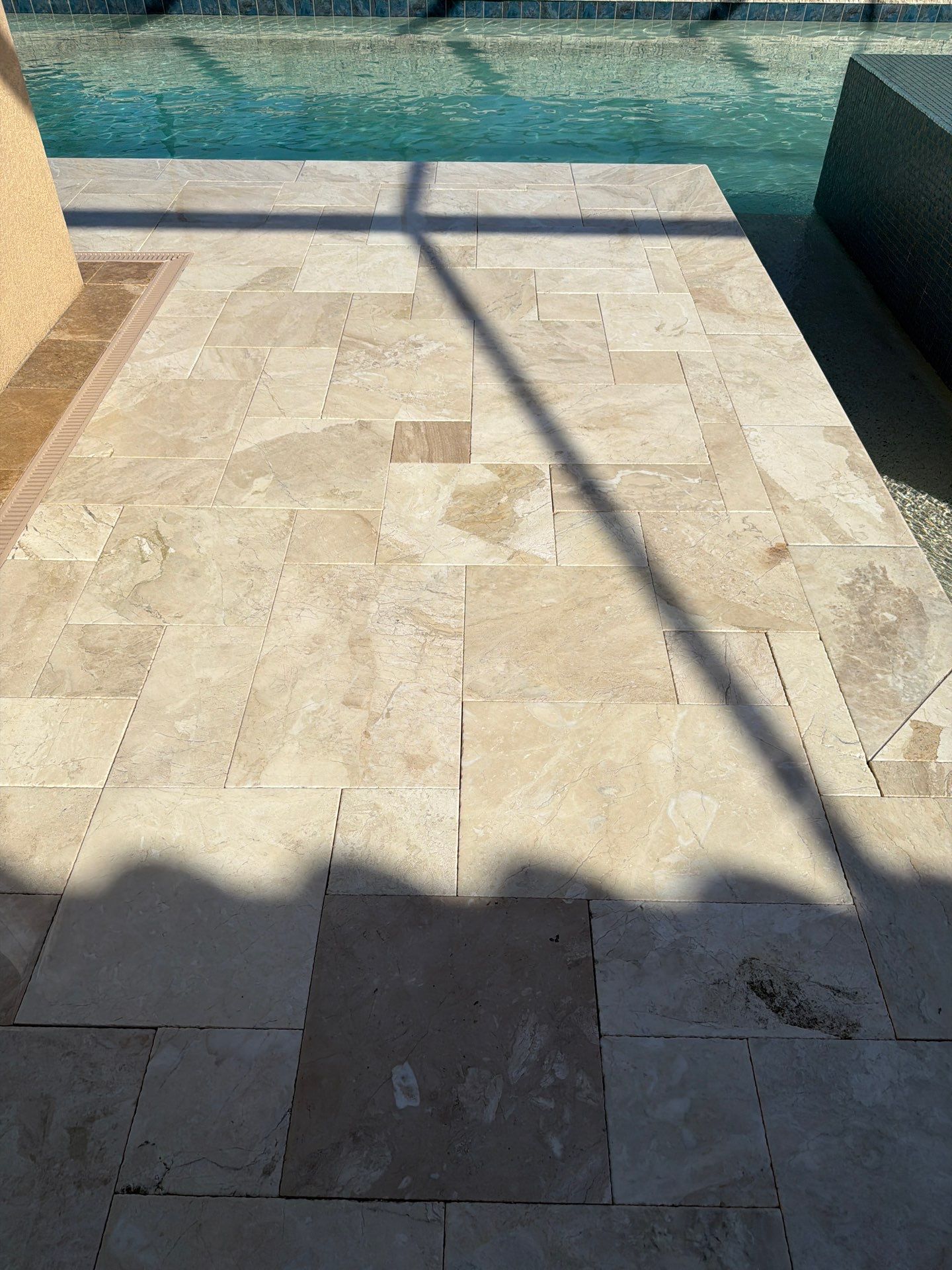 Travertine Paver Sealing Project in Sun City Center by Supreme Paver Experts