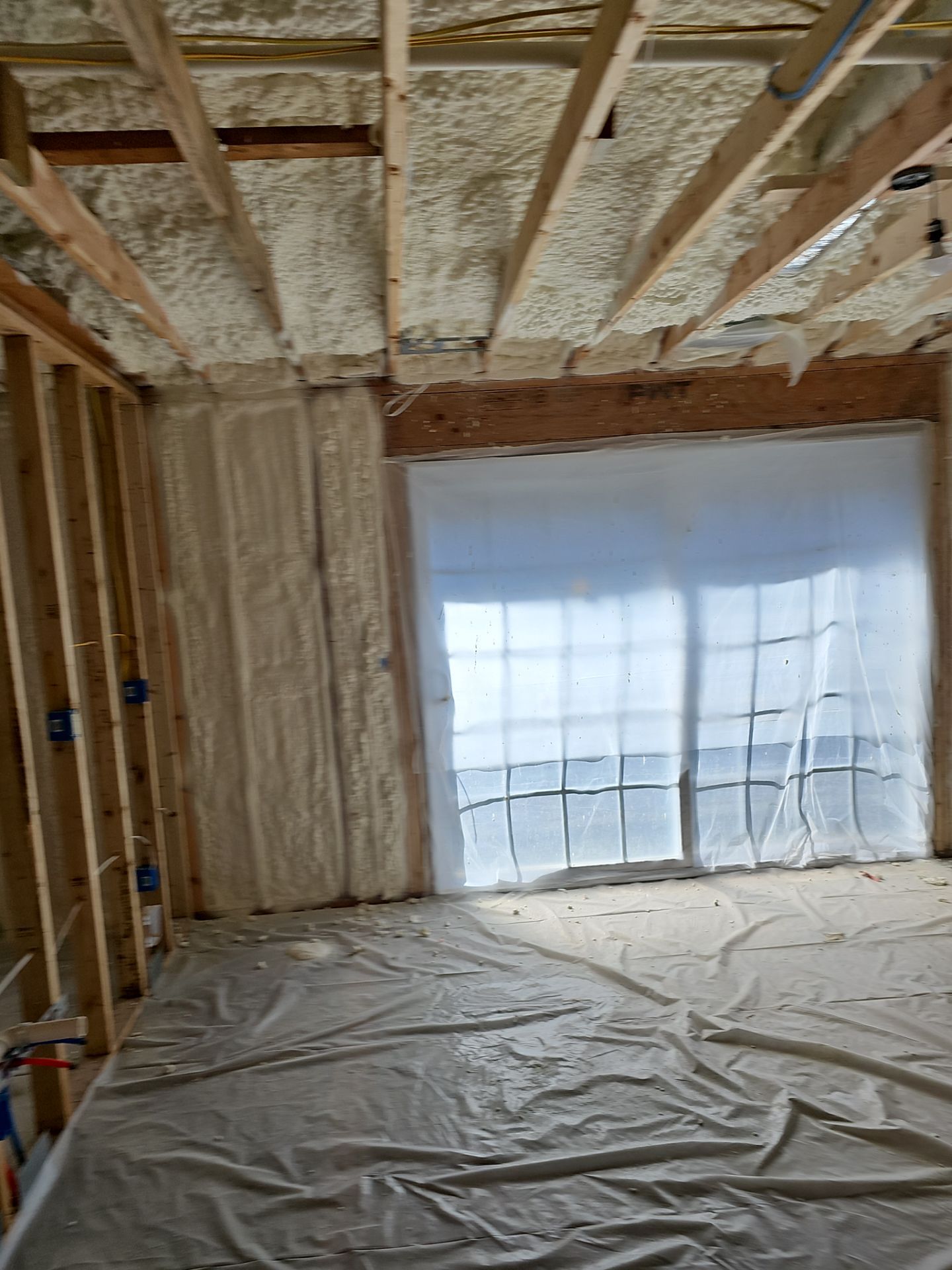 Basement Exterior Walls using Closed Cell Spray Foam by NYS Foam & Energy