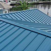 .032 Aluminum 1.5" Mechanical Seam Slate Blue  by Total Roofing System The Metal Roof Experts