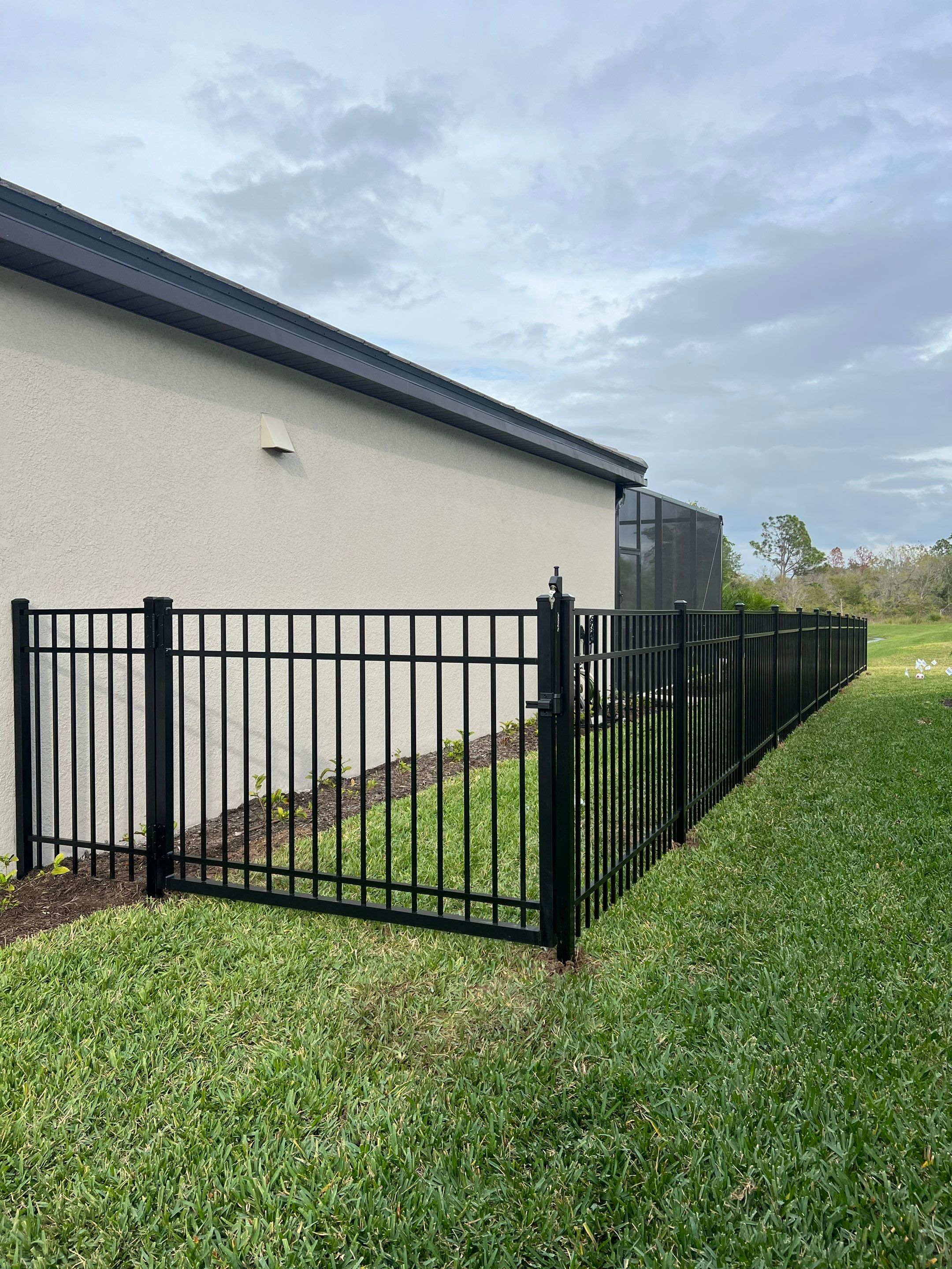 Aluminum Fence Installation using Black 3 Rail Aluminum Fence by Asap fence and gates, LLC