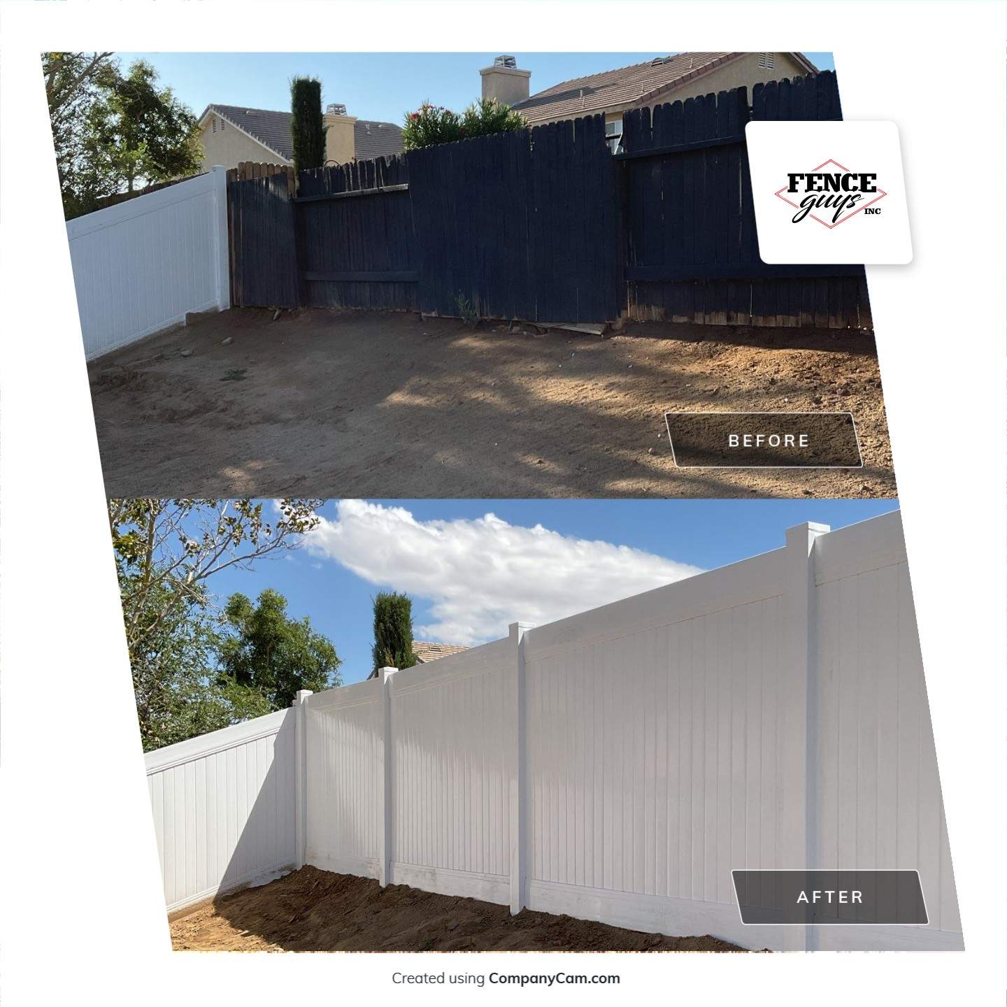 Wood fence replaced by Fence Guys Inc. 