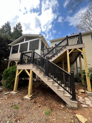Deck Resurface and Screened-In Porch Build with Timbertech LED Lantern Post Cap Lights