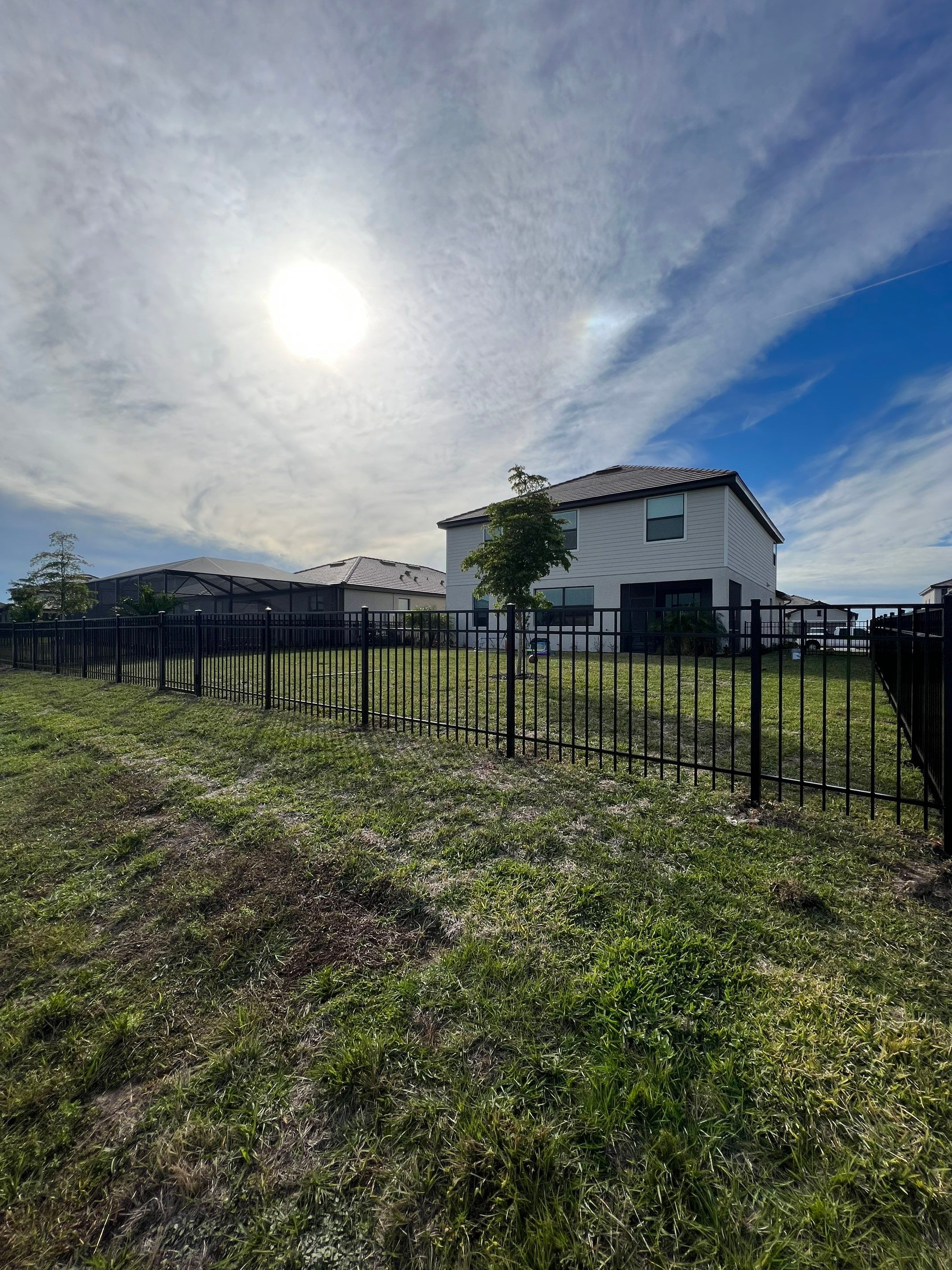 Aluminum Fence Installation using Black 3 Rail Aluminum Fence by Asap fence and gates, LLC
