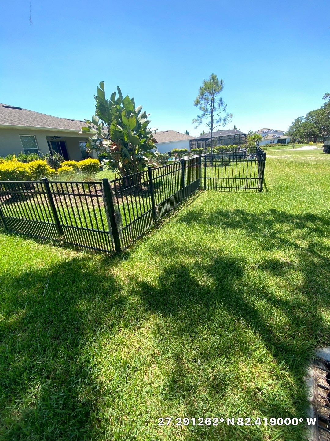 Sarasota, FL 4ft. Tall 3-Rail Black Aluminum Fence by Asap fence and gates, LLC