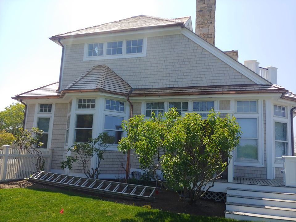 Gutter Installation using 6" Half Round Copper Gutter in East Sandwich, MA by Gutter Pro Enterprises