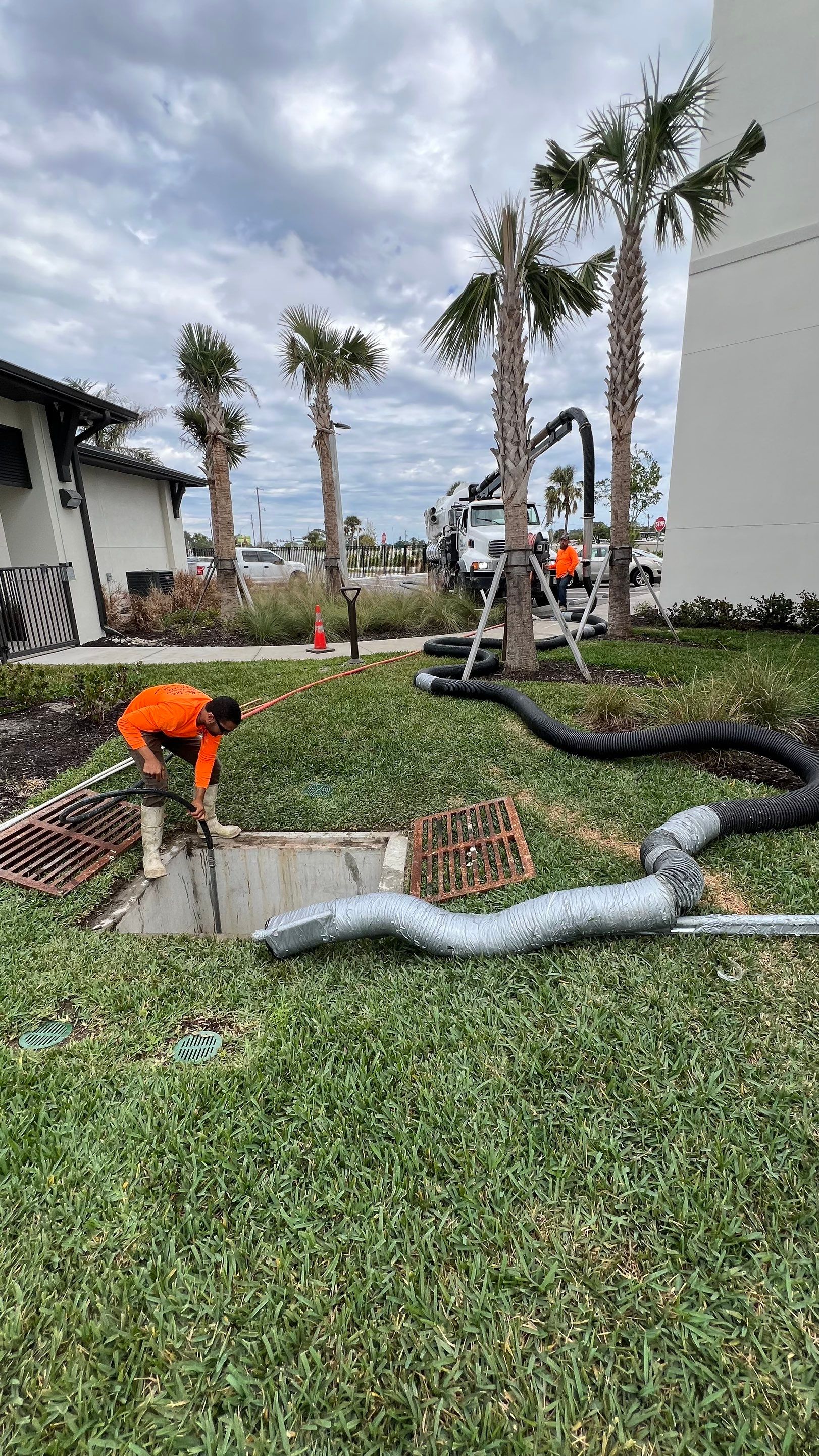 New Construction Apartment Complex Catch Basin Cleaning by APS Power & Water