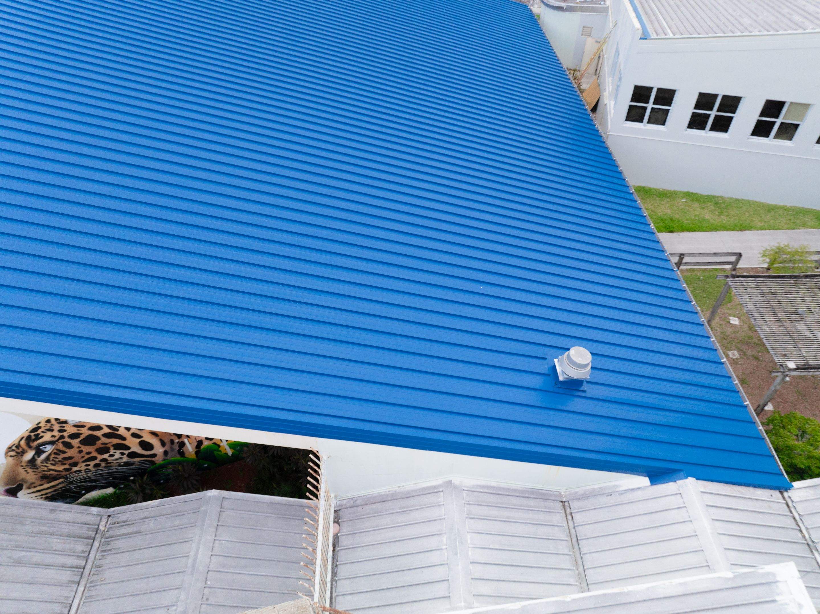 24ga 1.5" Mechanical Seam Slate Blue by Total Roofing System The Metal Roof Experts