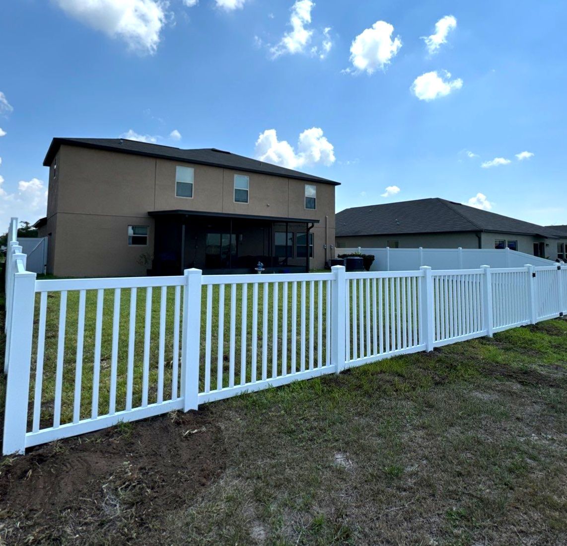 Vinyl Fence Installation using Clearwater Picket Fence and 6Ft White Vinyl Fence  by Asap fence and gates, LLC