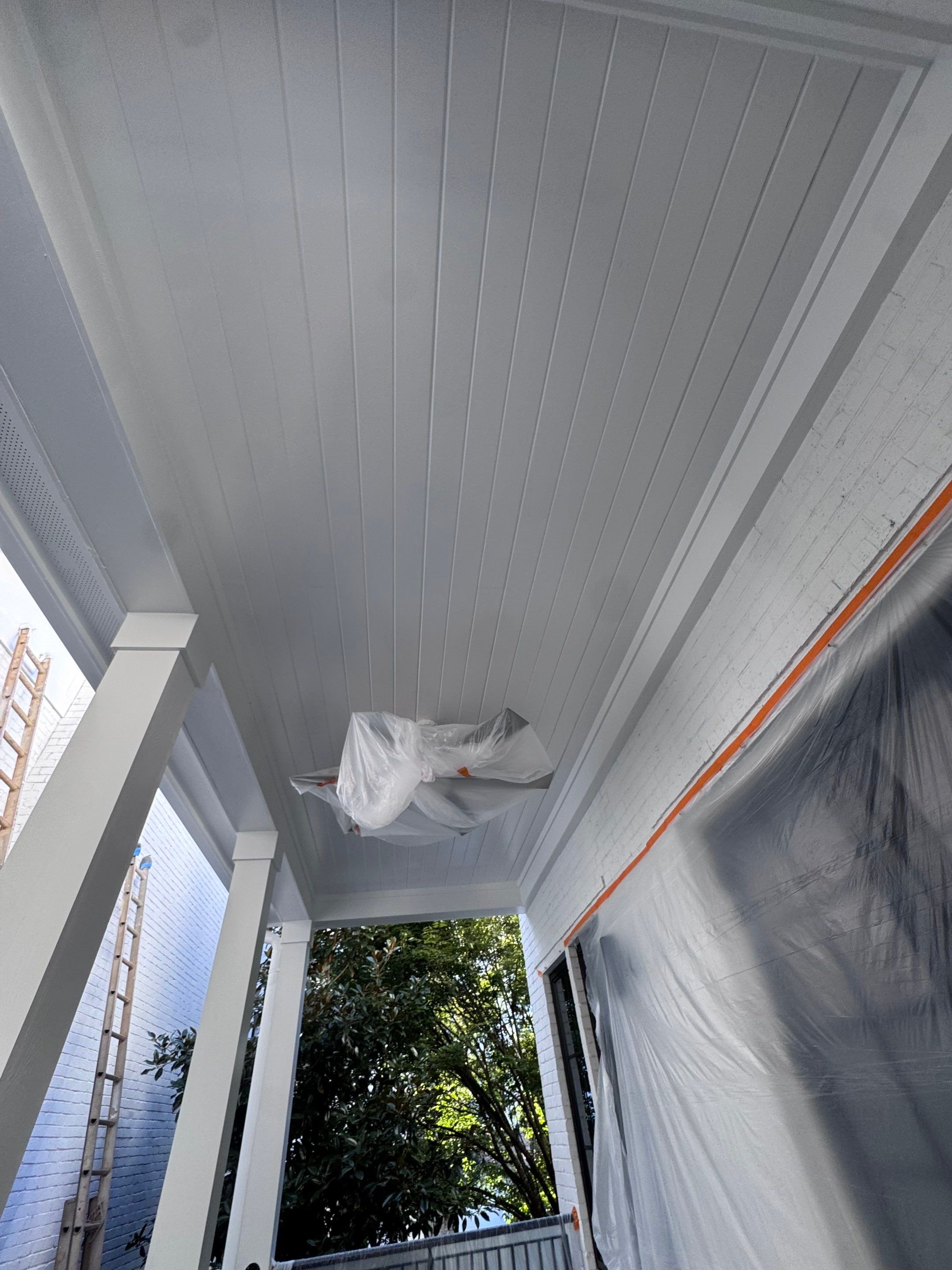 White Masonry Painting and Porch Refinishing in Atlanta by PGP Surface Solutions, LLC