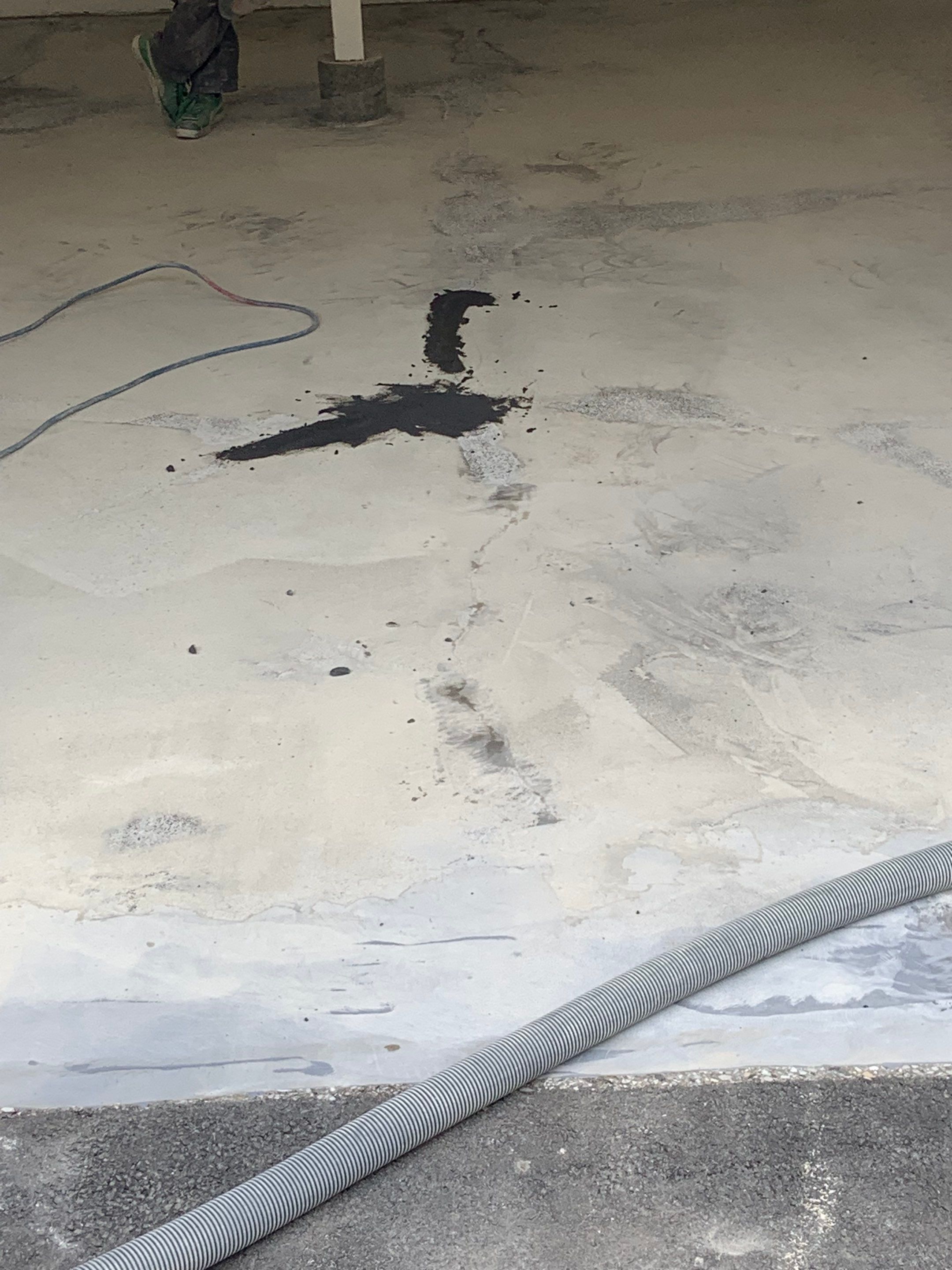 Garage Transformation using Domino for Garage and Pecan for Pool Deck by Croc Coatings, LLC