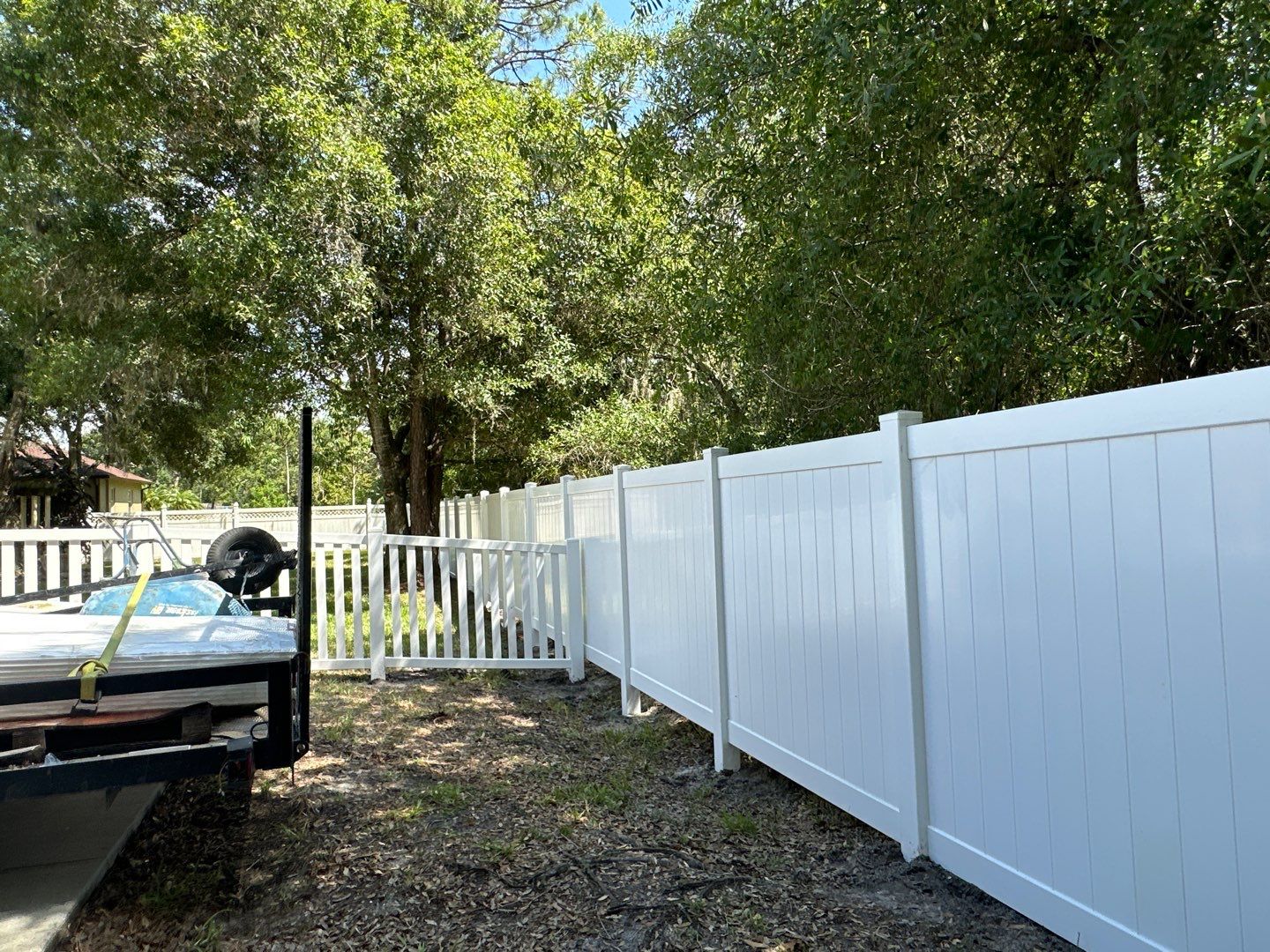 Vinyl Fence Installation using White Vinyl Privacy and Picket Fence by Asap fence and gates, LLC