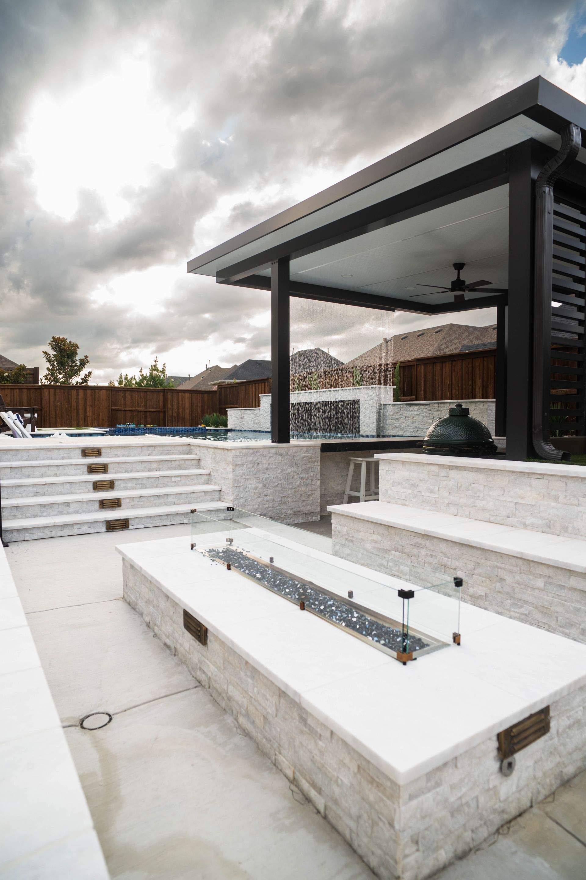 Jumbo Pool, Spa, and Sunken BBQ and Fire Pit by Pinnacle Pools and Spas - DFW