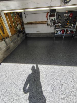 Nightfall Decorative Chip Garage Floor Coating in Luverne, Minnesota