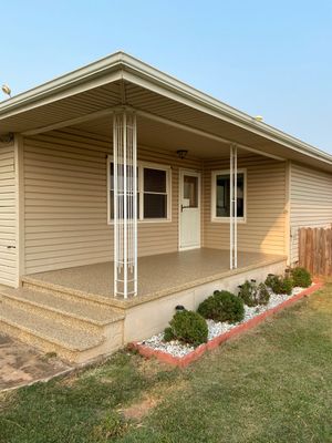 Porch Installation with Sandstone