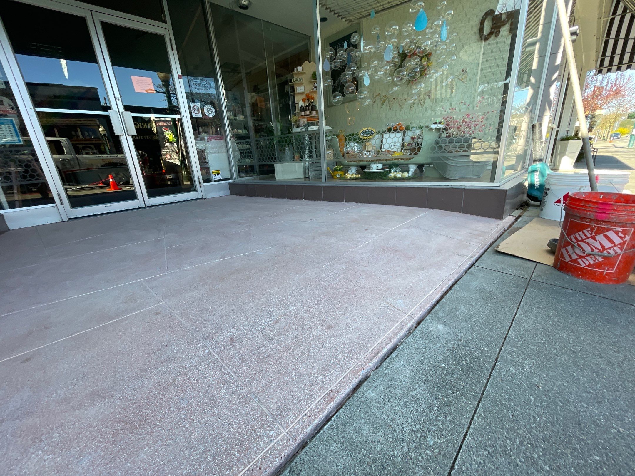 Commercial Floor Transformation using Slate Stone by Croc Coatings, LLC