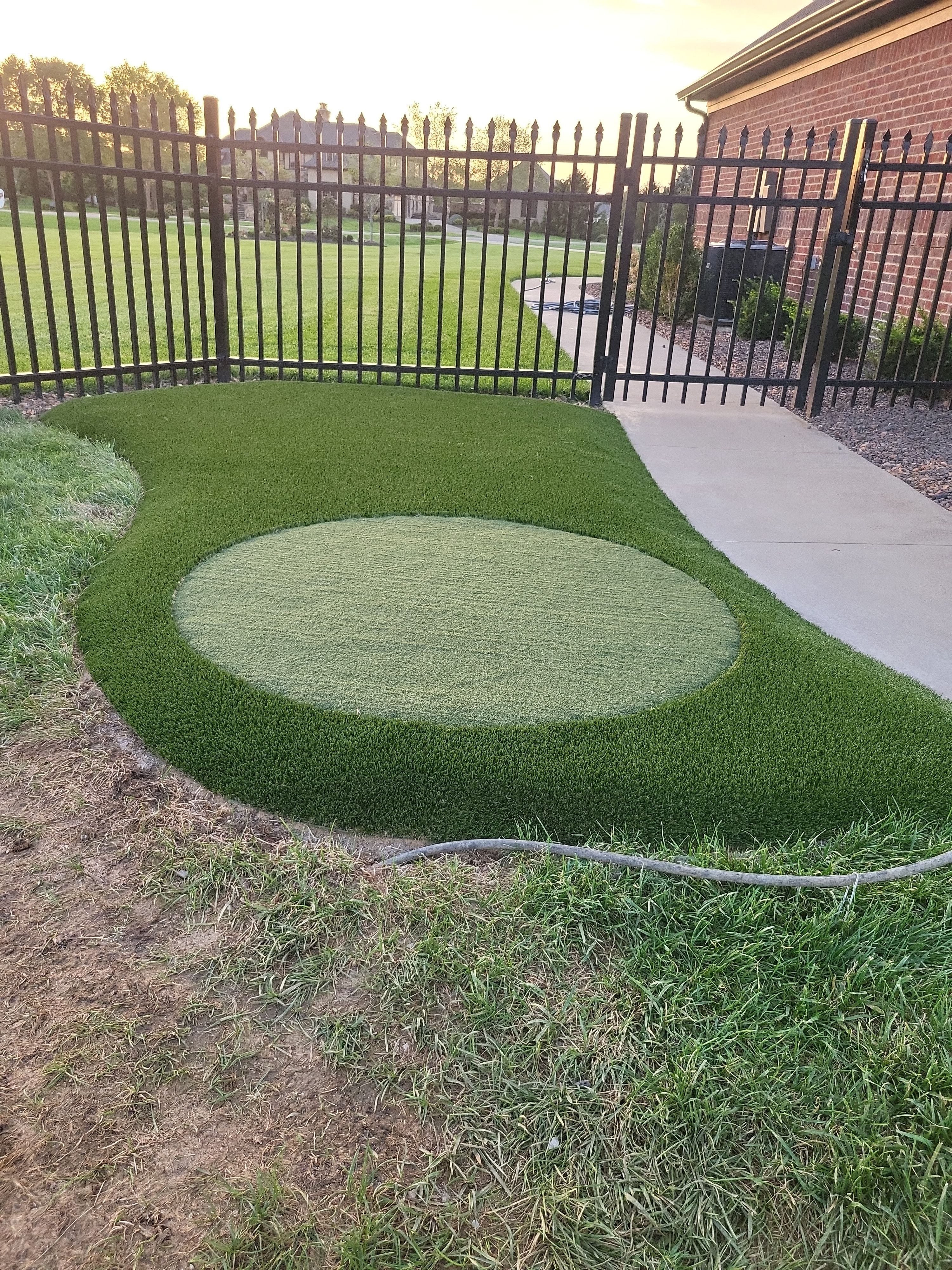 2 Custom Residential Golf Green's and 5 Tee Boxes Installation in Bargersville by Southwest Greens Midwest