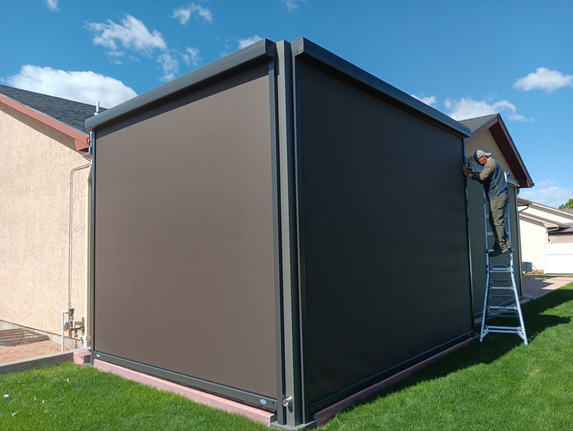 Motorized Aluminum Pergola & Exterior Screens by Outdoor Solutions Colorado