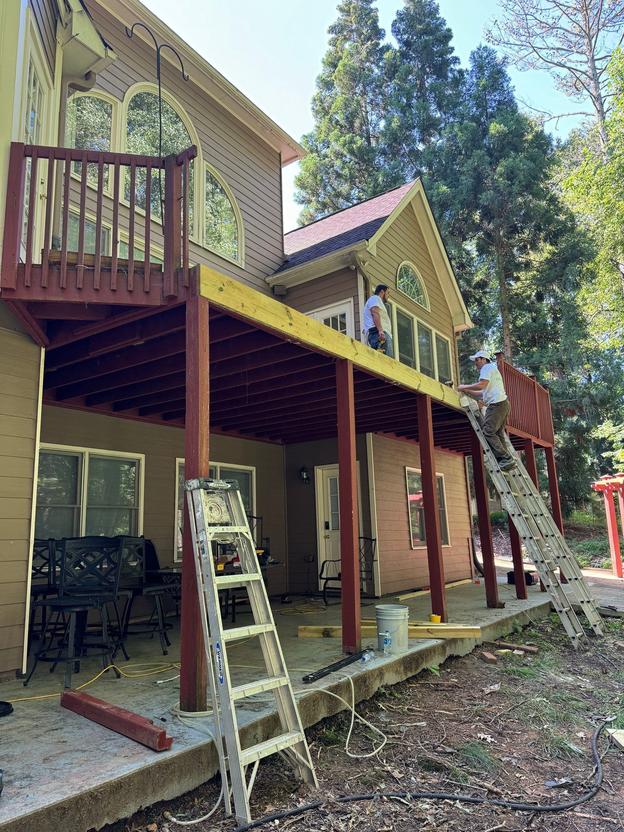 Exterior Painting and Comprehensive Wood Deck Repairs in Suwanee by Swift Home Renovations 