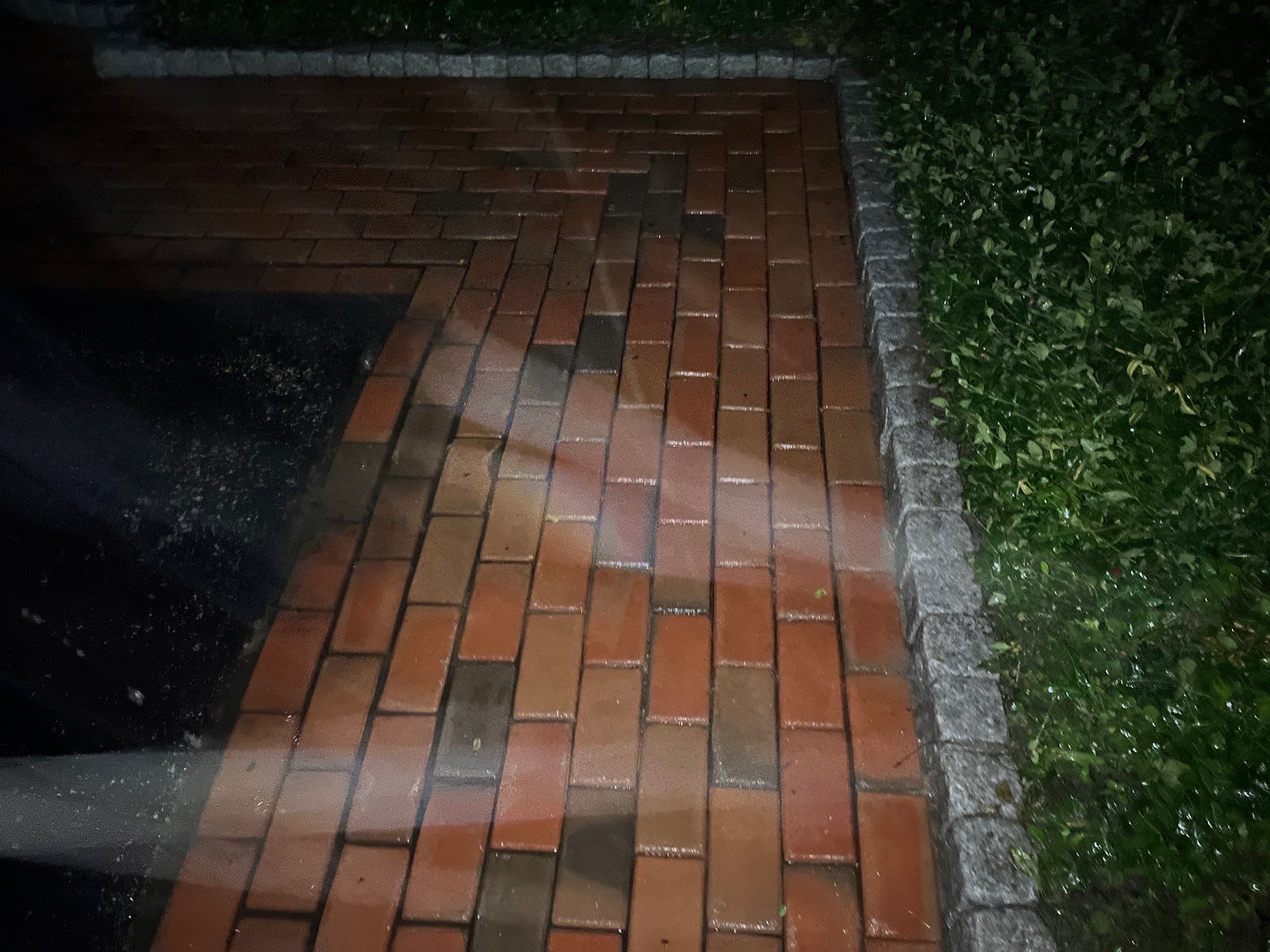 Brick paver clean, sand and seal.  using Algaecide, soft wash soap by Northern Power Washing LLC.
